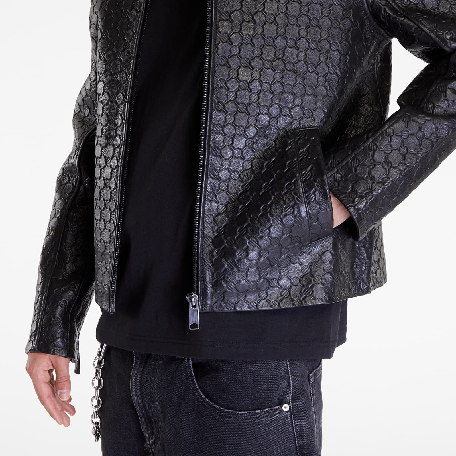 Jacken Daily Paper Silence Monogram Leather Jacket Black