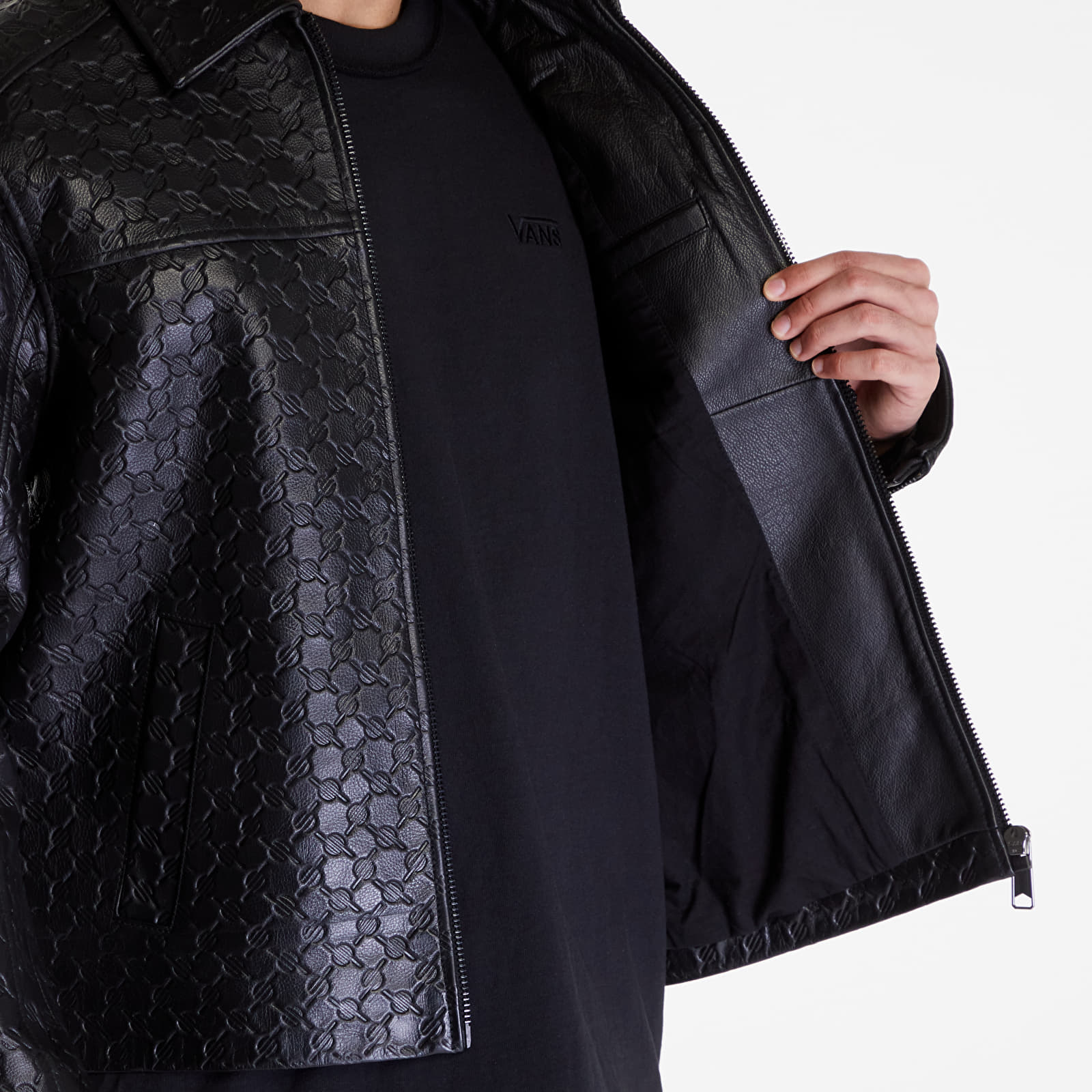 Jacken Daily Paper Silence Monogram Leather Jacket Black