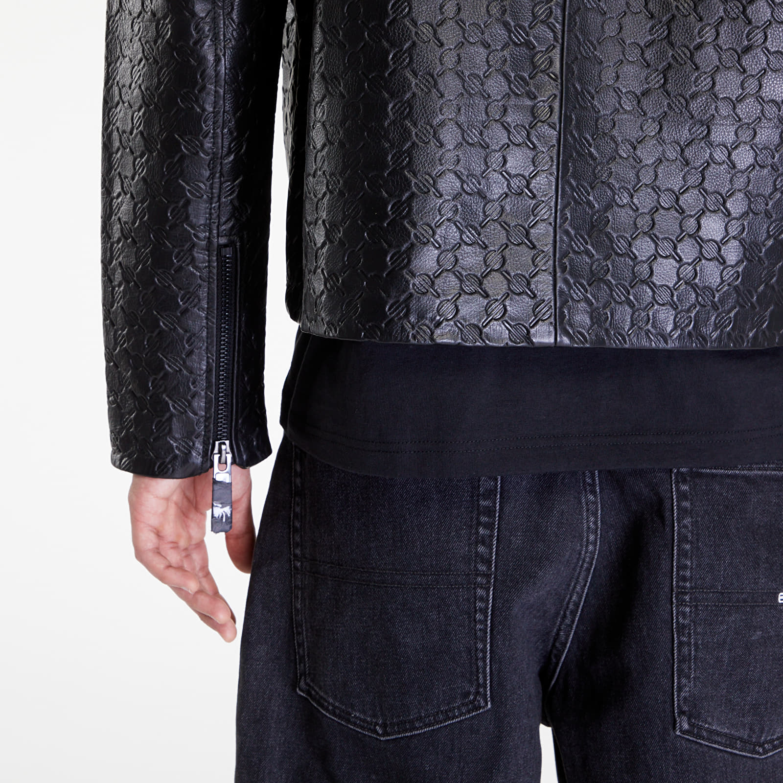 Jacken Daily Paper Silence Monogram Leather Jacket Black