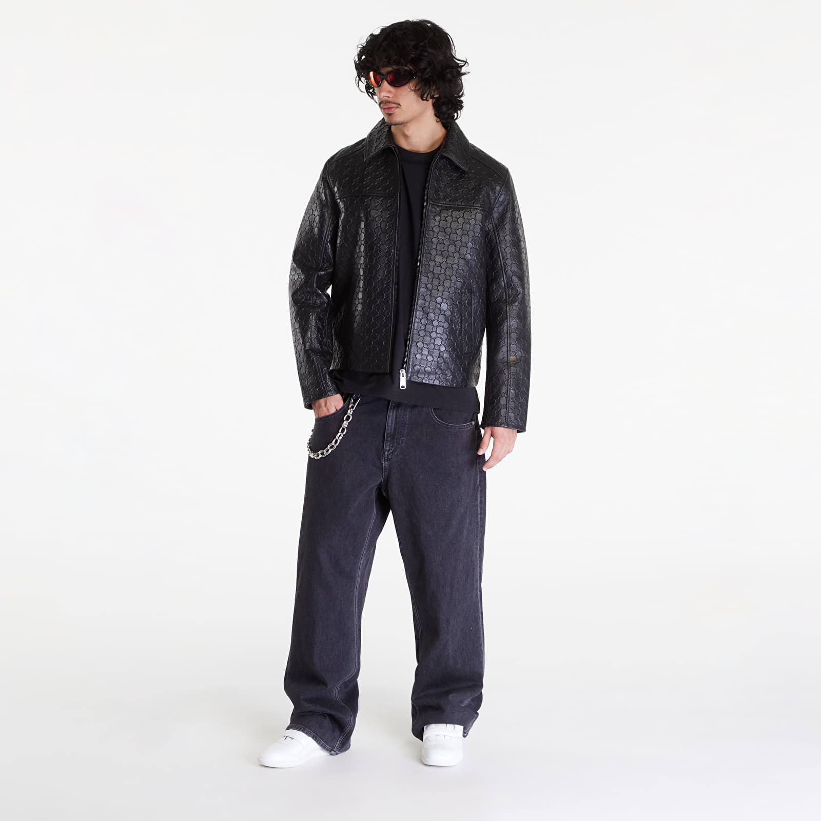 Jacken Daily Paper Silence Monogram Leather Jacket Black