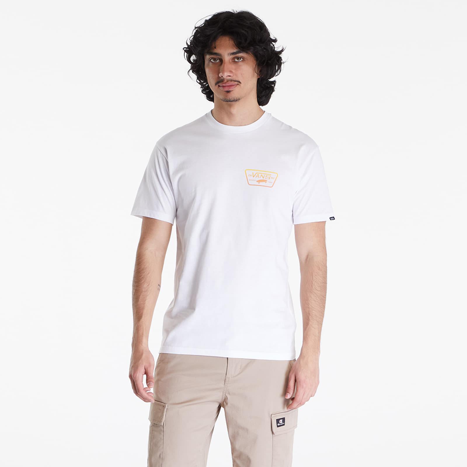 T-Shirts Vans Full Patch Back SS Tee White/ Copper Tan