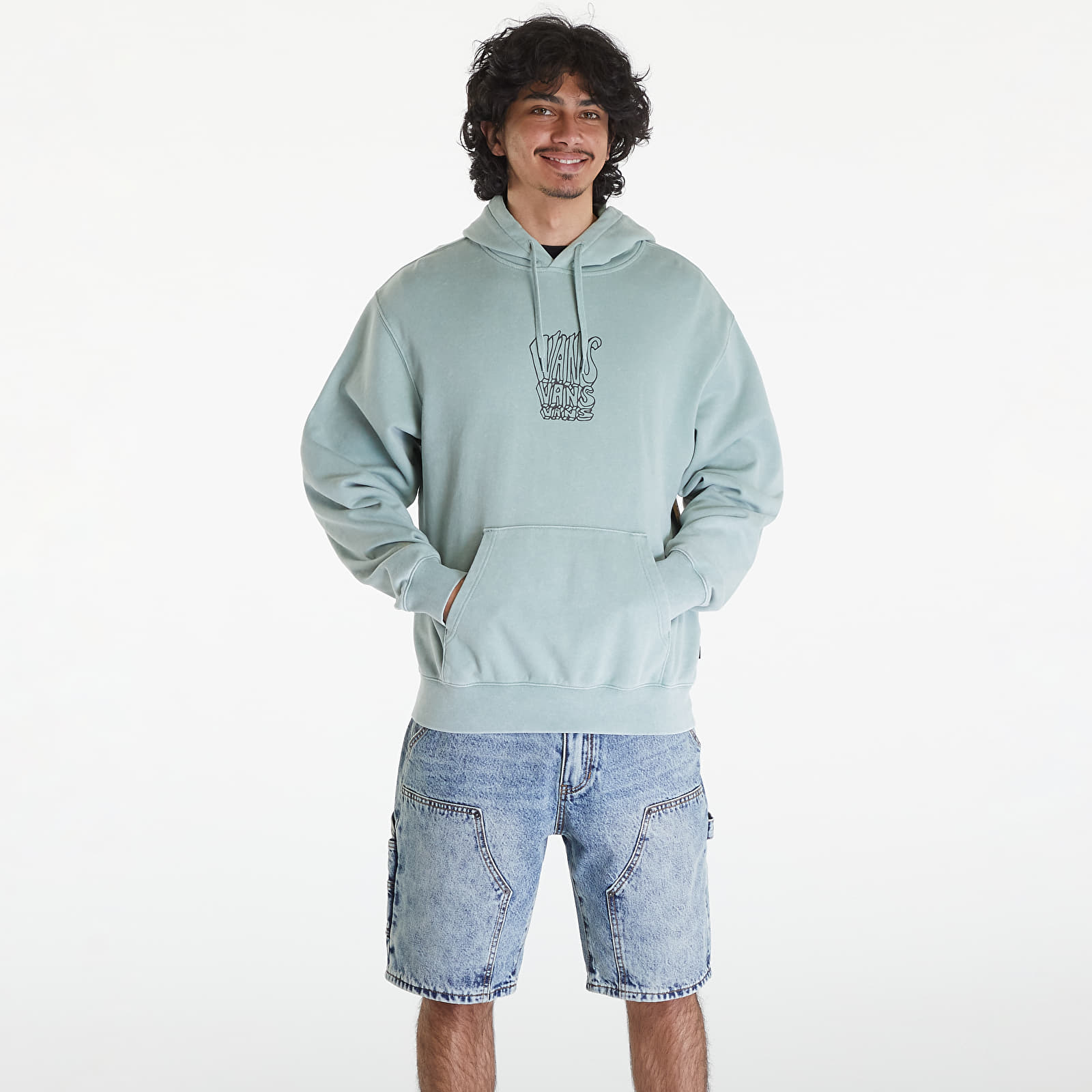 Sweatshirts Vans Crash Stack Loose Pullover Hoodie Iceberg Green