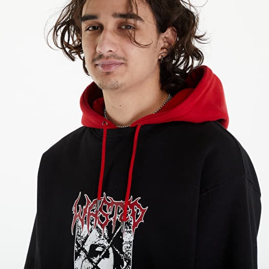 Black hoodie with red hood online