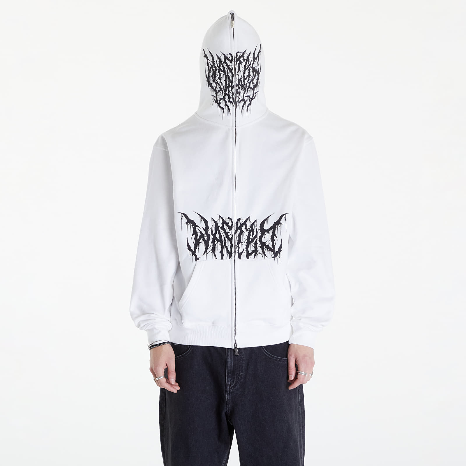 Mikiny Wasted Paris Hoodie Full Zip Blitz White