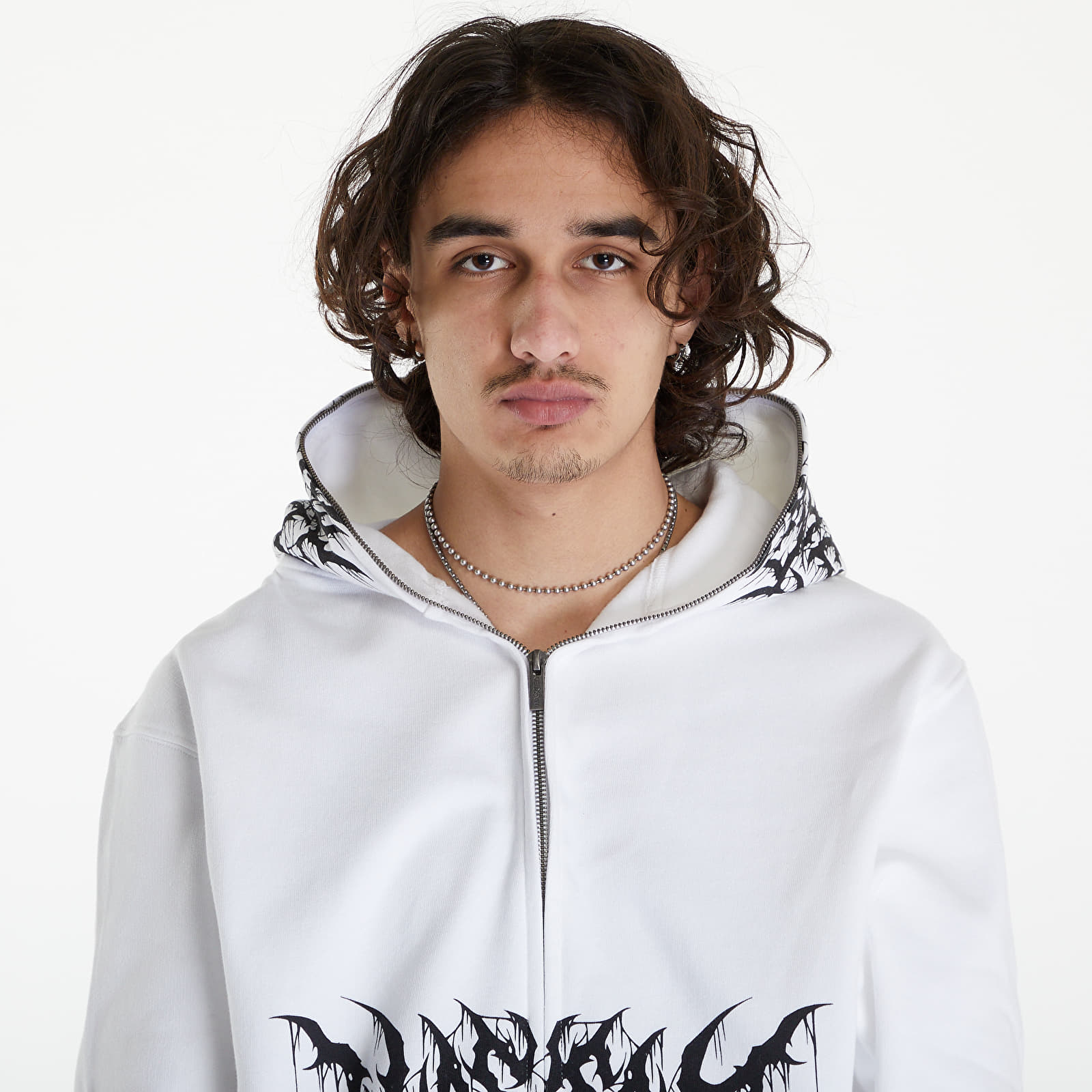 Mikiny Wasted Paris Hoodie Full Zip Blitz White