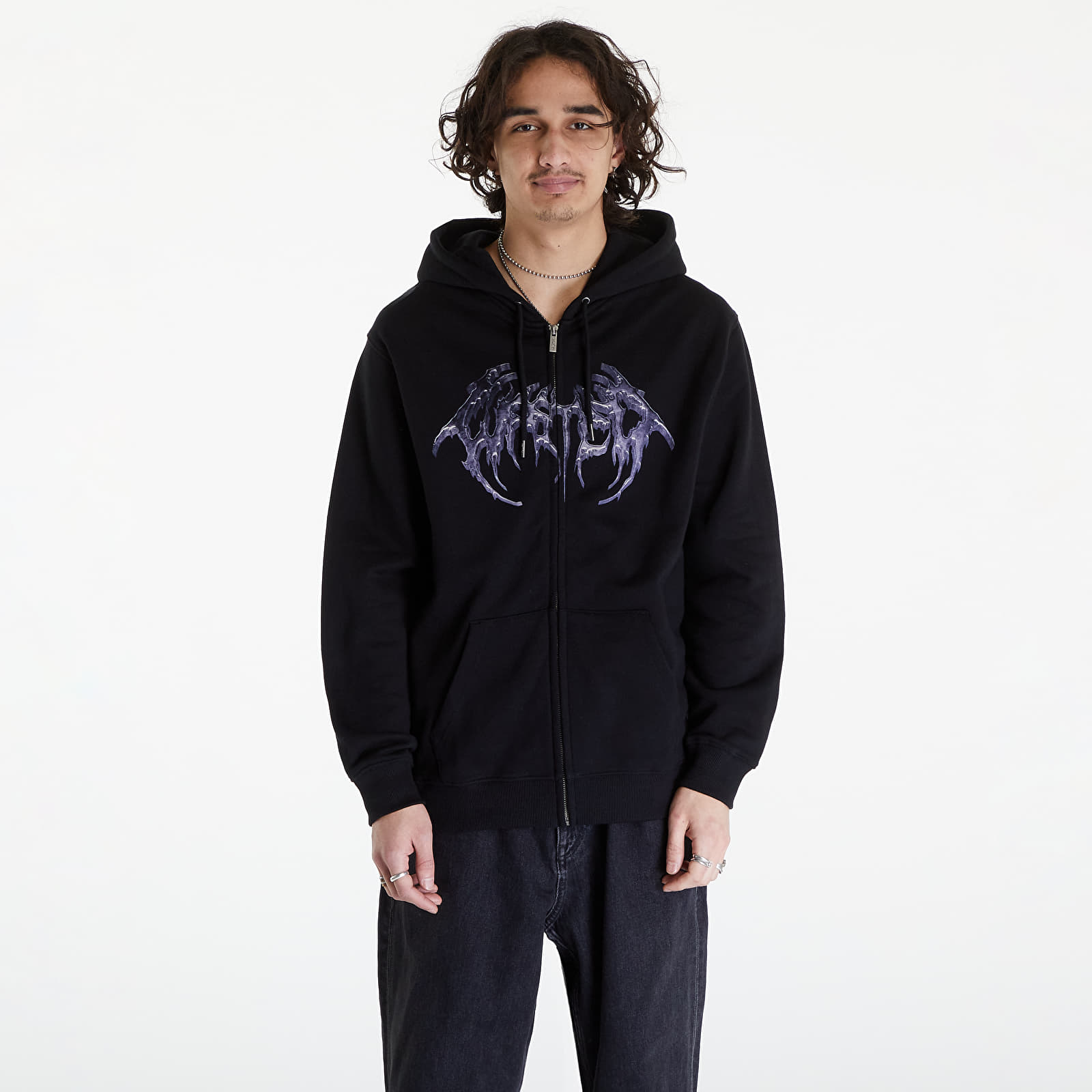 Mikiny Wasted Paris Hoodie Zip Ashes Black