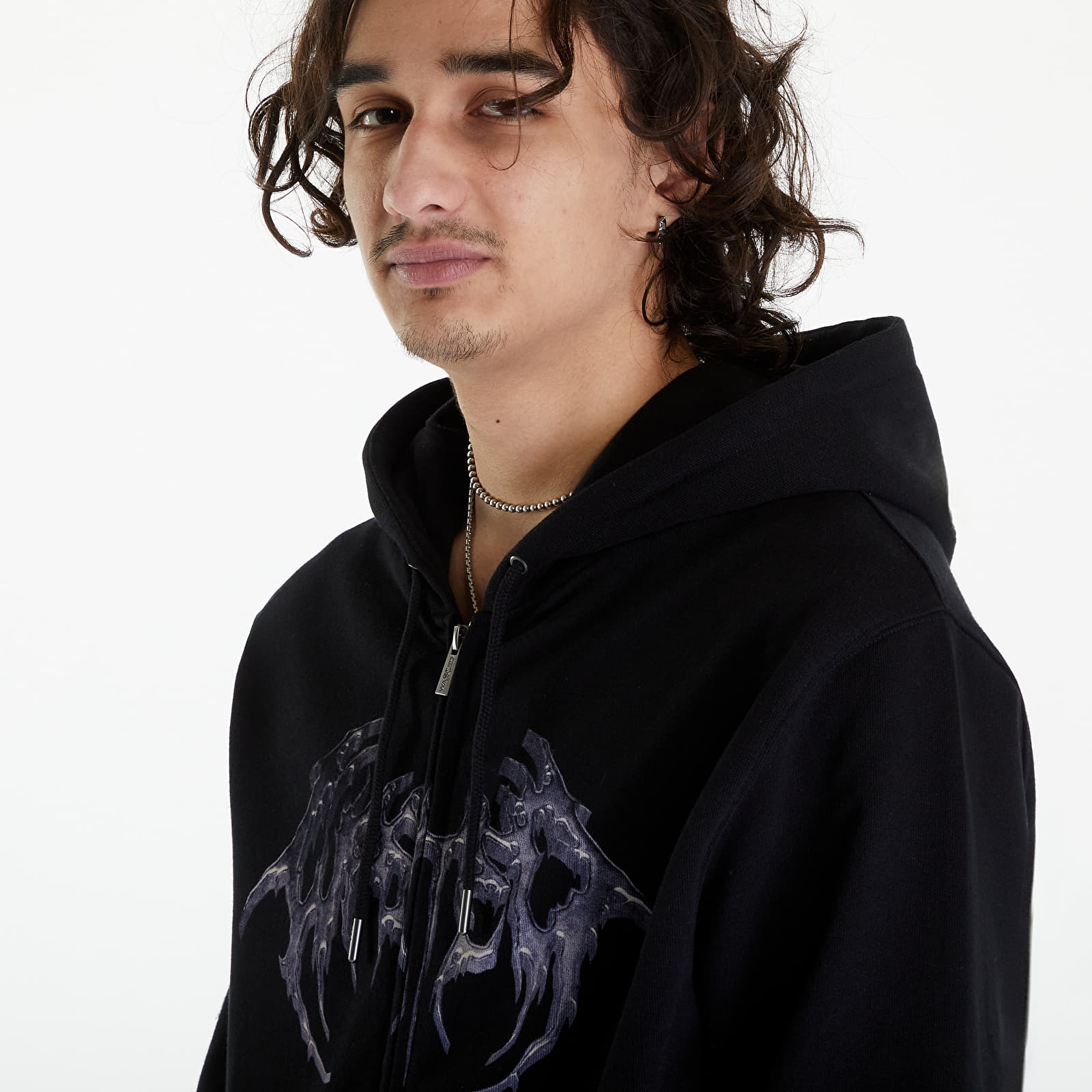 Džemperiai su gobtuvais ir džemperiai Wasted Paris Hoodie Zip Ashes Black