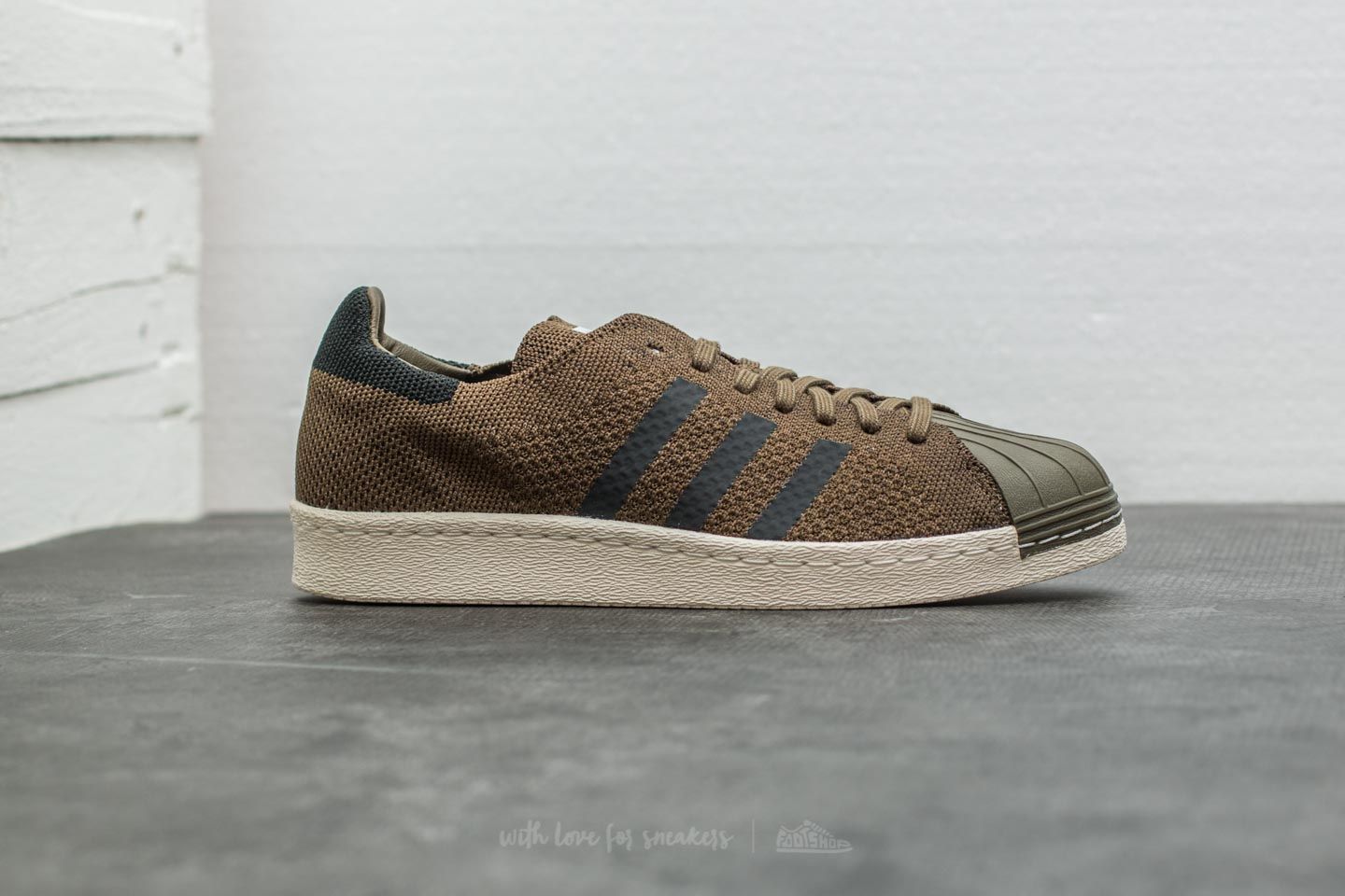 Men s shoes adidas Superstar 80s Primeknit Trace Olive Core Black Trace Cargo Footshop