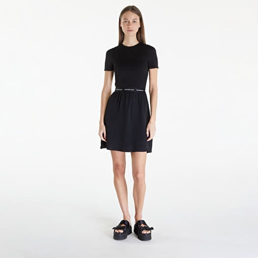 Calvin klein black shop short sleeve dress