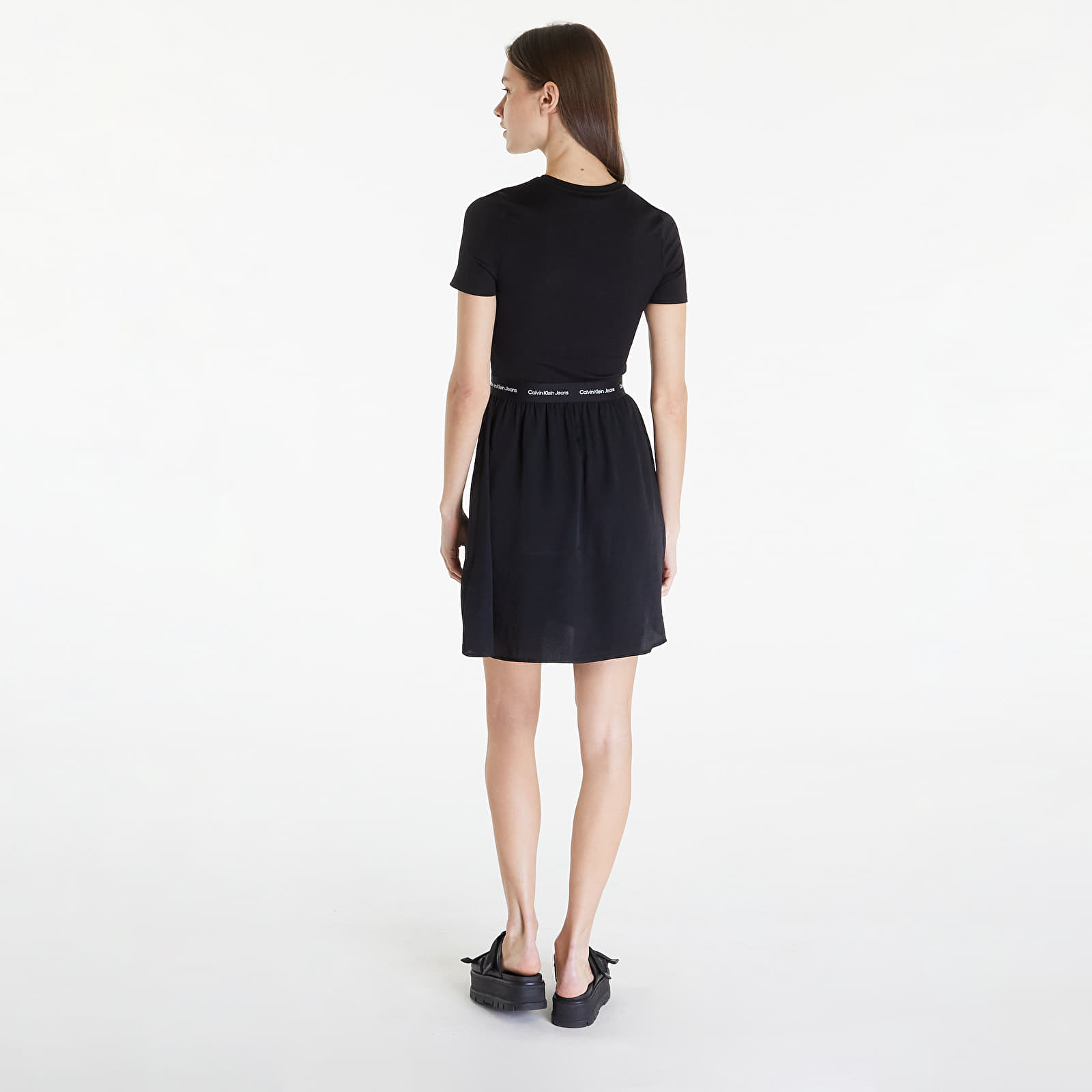 calvin klein black dress with belt Black Fringe Sweetheart Short Dress| Short Black Cocktail Dress – Saved by  the Dress main image 1