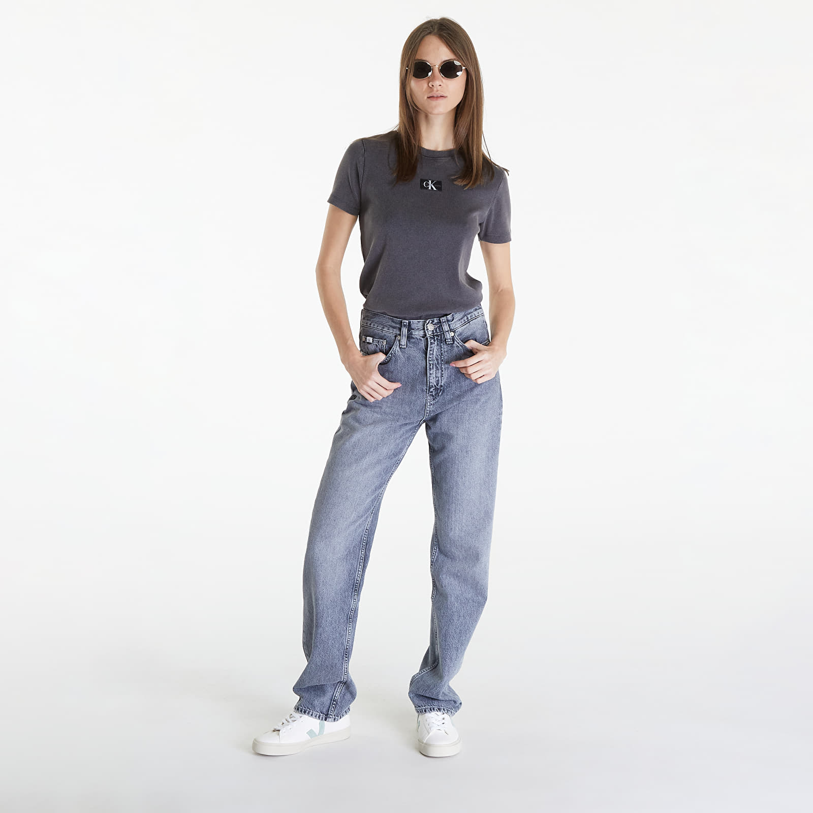Jeans Calvin Klein Jeans High Rise Straight Jeans Denim Grey