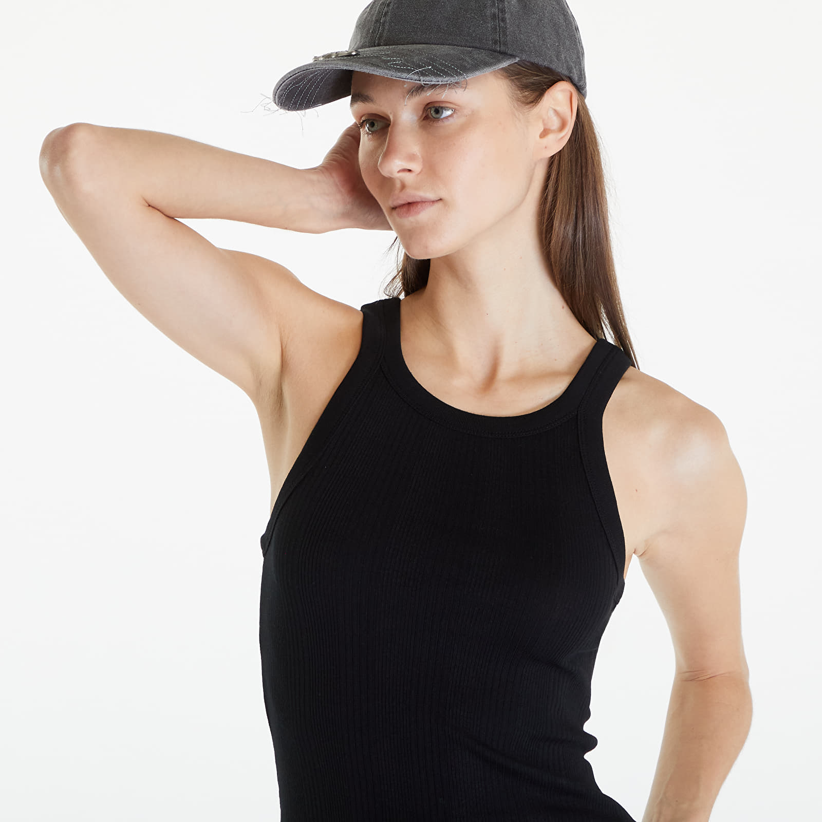 Koszulki na ramiączkach Calvin Klein Jeans Variegated Rib Woven Tank Top Black