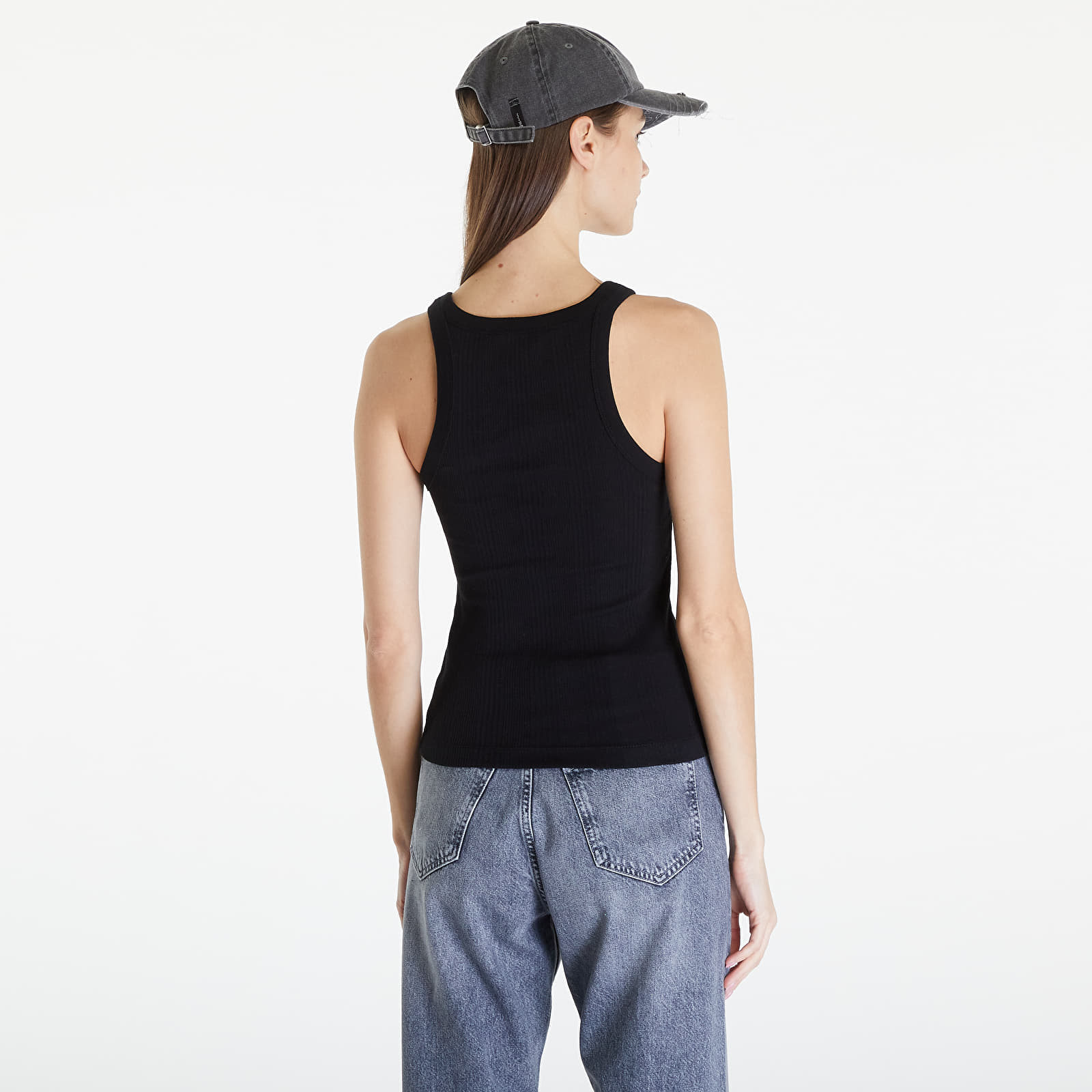 Koszulki na ramiączkach Calvin Klein Jeans Variegated Rib Woven Tank Top Black