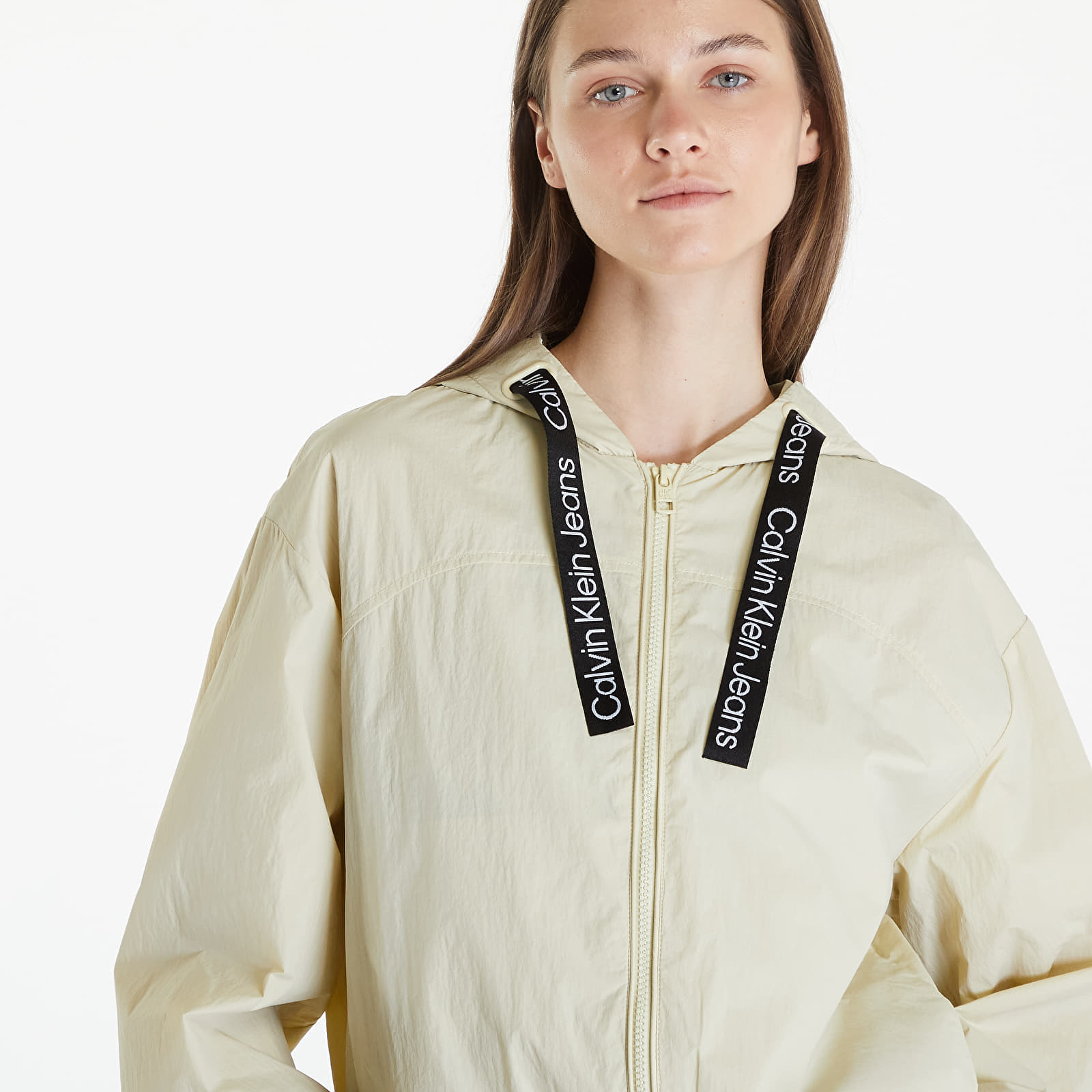 Coach Jackets Calvin Klein Jeans Logo Drawstring Windbreaker Green Haze