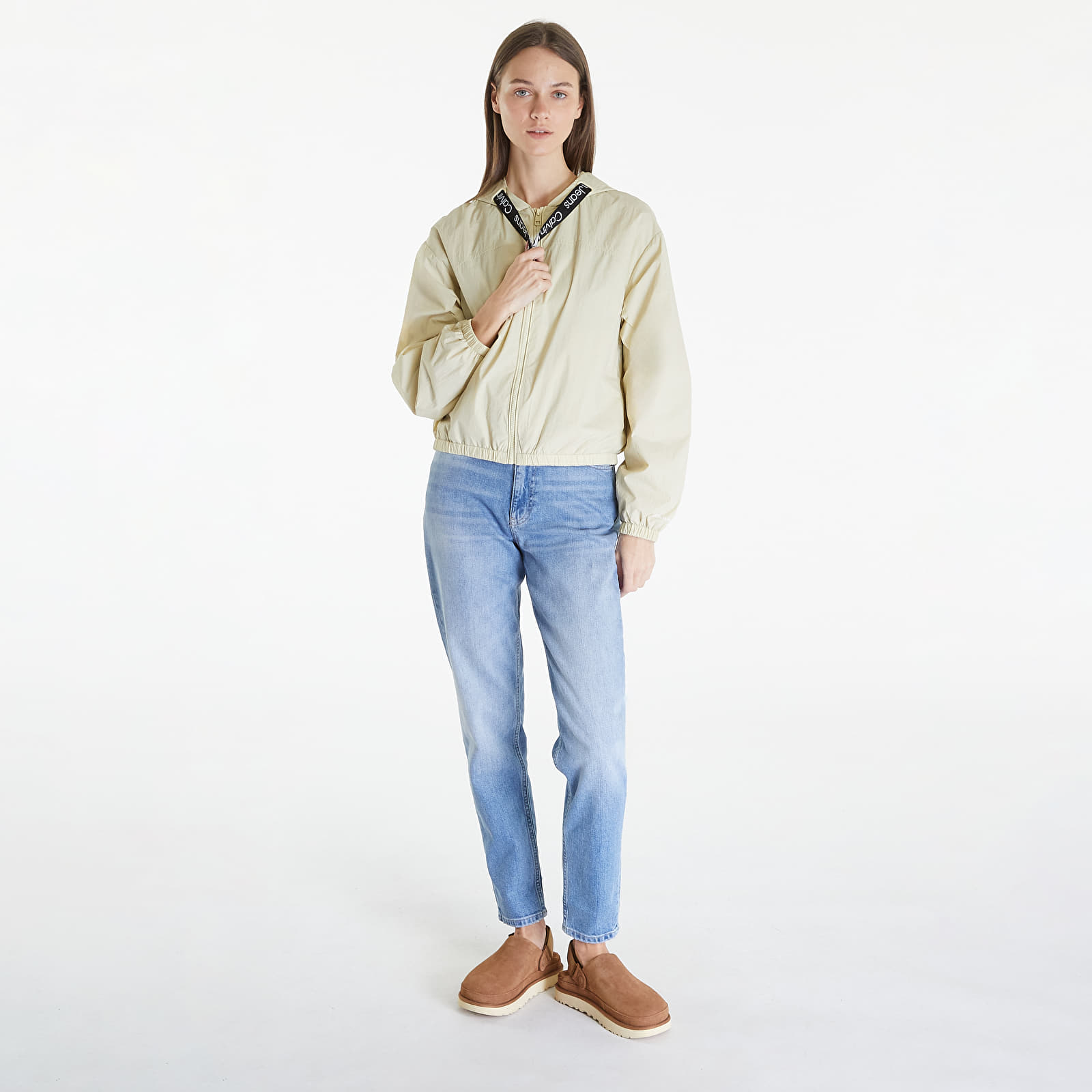 Coach Jackets Calvin Klein Jeans Logo Drawstring Windbreaker Green Haze