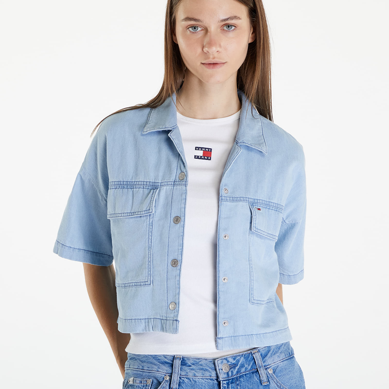 Skjorter Tommy Jeans Chambray Blouse Denim Medium