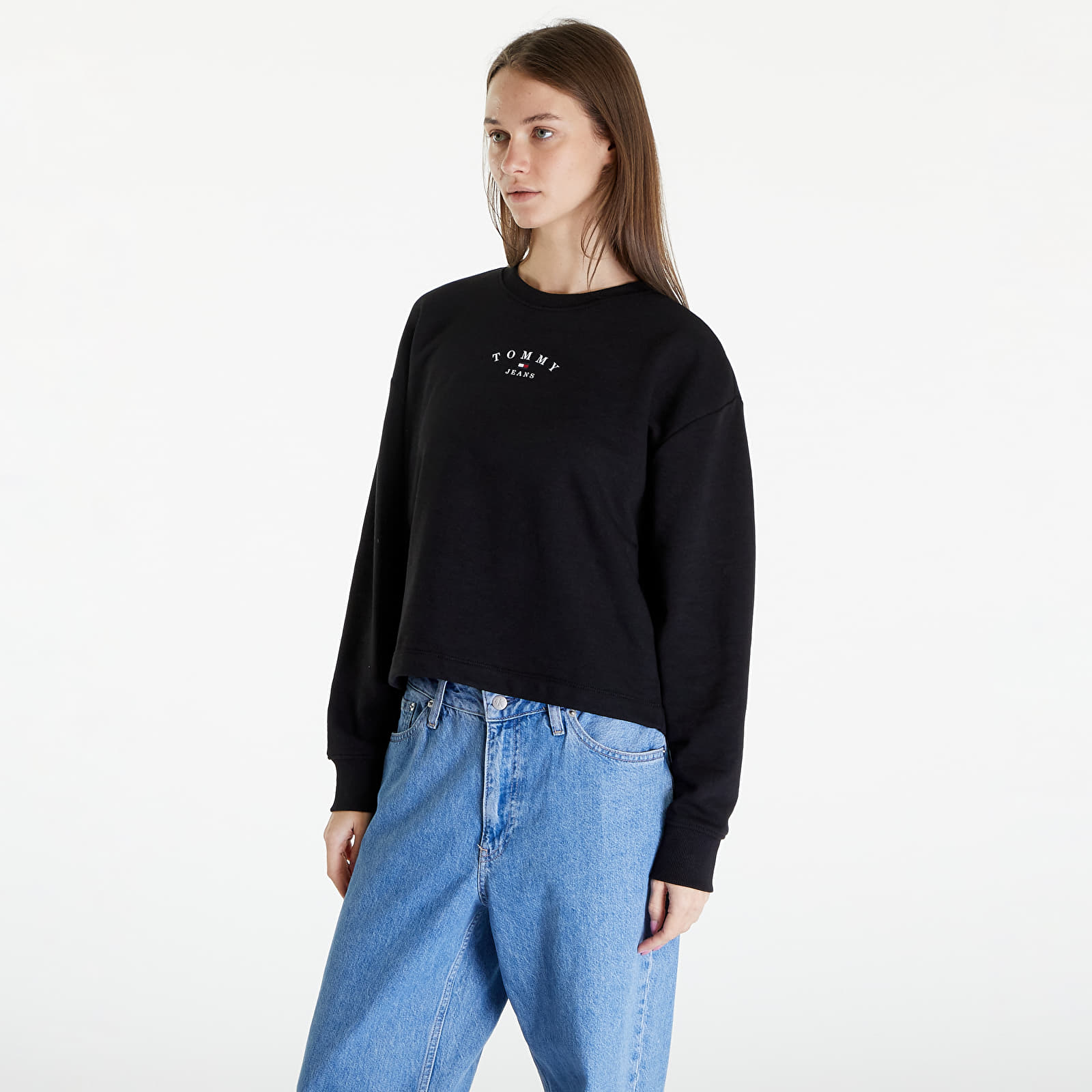 Hoodies and sweatshirts  Tommy Jeans Essential Logo 2 Relaxed Fit Crewneck Black