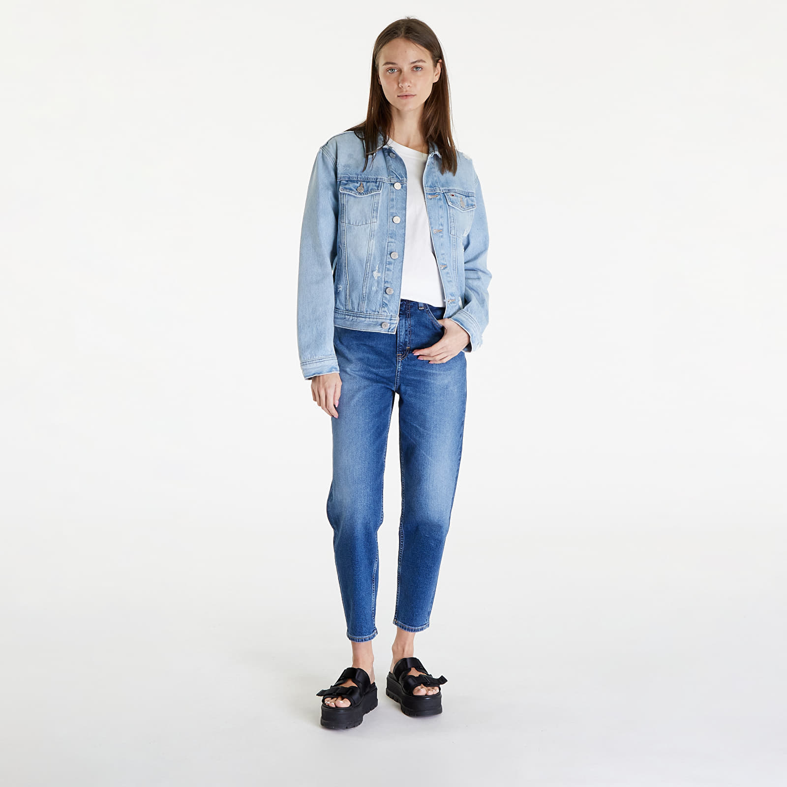 Dzsekik Tommy Jeans Mom Classic Jeans Jacket Denim Light