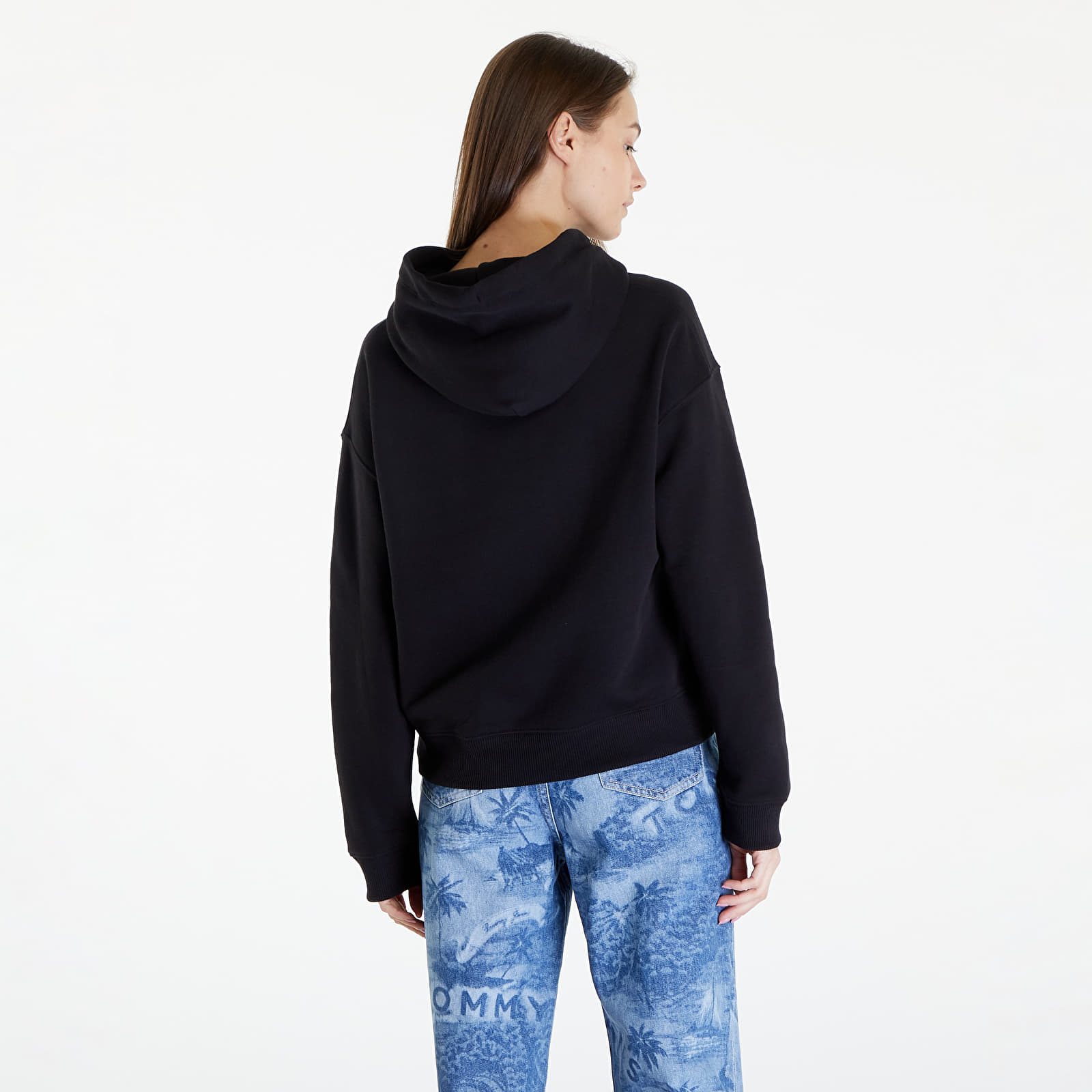 Φούτερ Tommy Jeans Boxy Logo Drawcor Hoodie Black