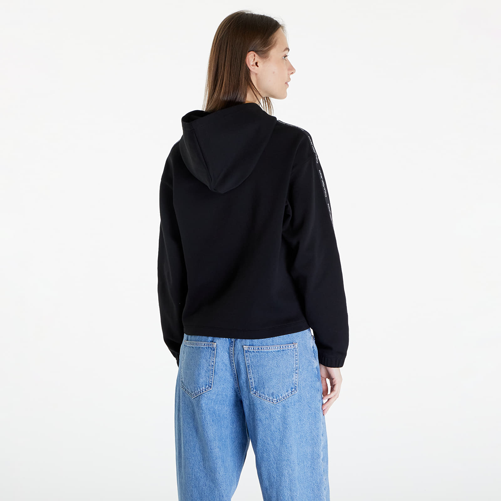 Hoodies and sweatshirts  Calvin Klein Jeans Logo Elastic Hoodie Black