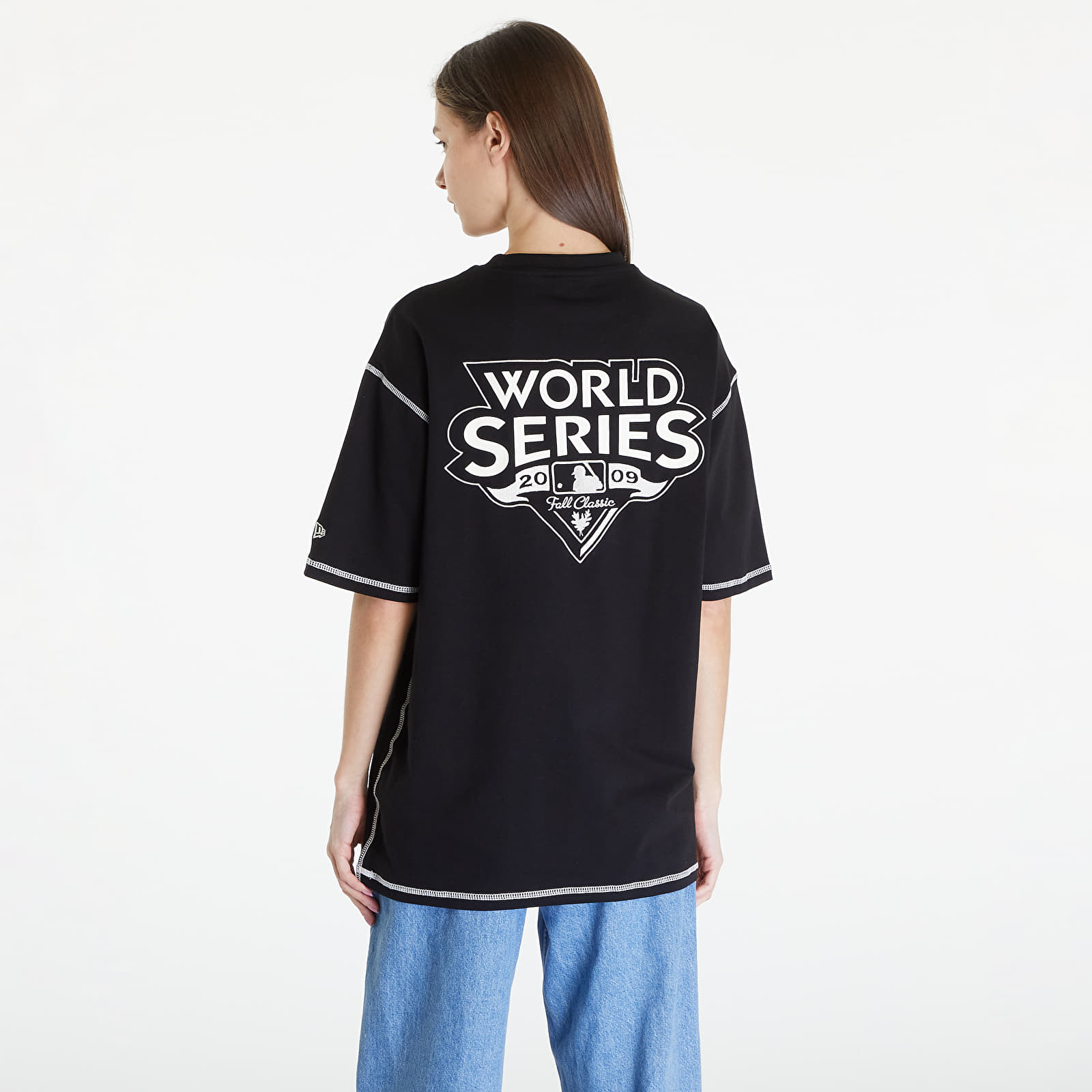 Magliette New Era New York Yankees MLB World Series Oversized T-Shirt UNISEX Black/ Off White