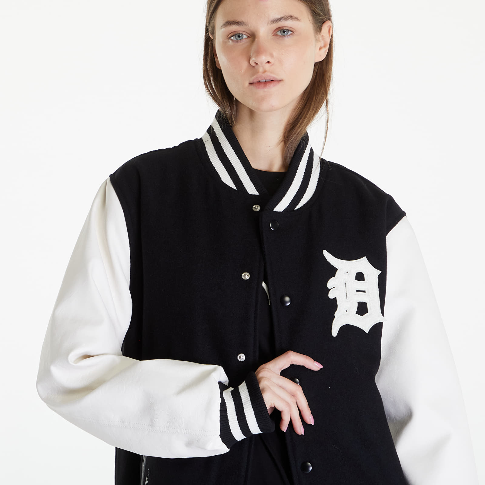 Bomber-takit New Era Detroit Tigers MLB World Series Black Varsity Jacket UNISEX Black/ Off White