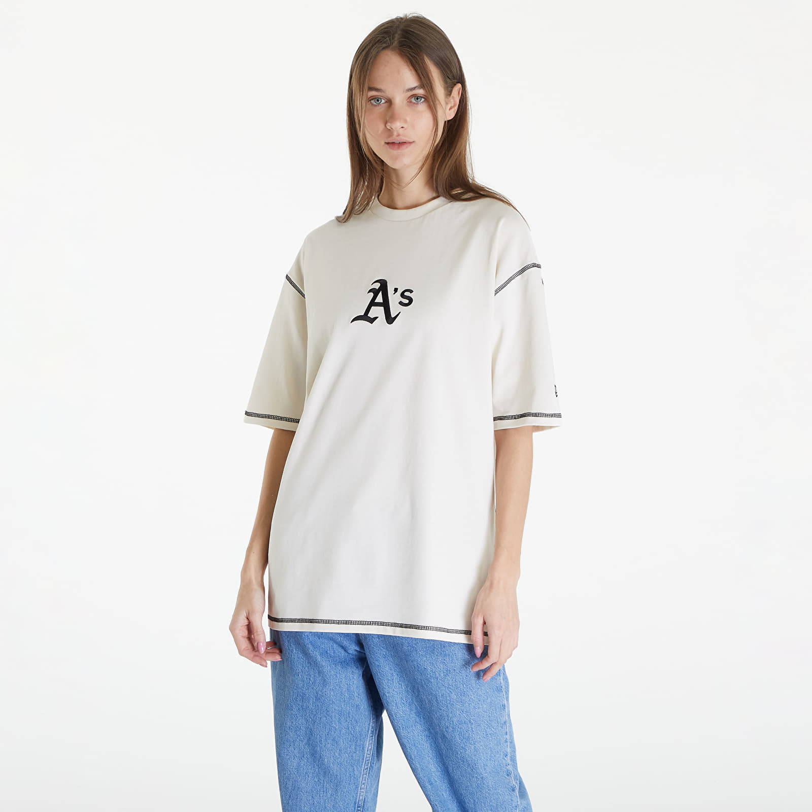 Camisetas New Era Oakland Athletics MLB World Series Oversized T-Shirt UNISEX Off White/ Dark Green
