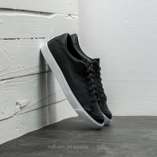 Nike black and white leather shoes sales