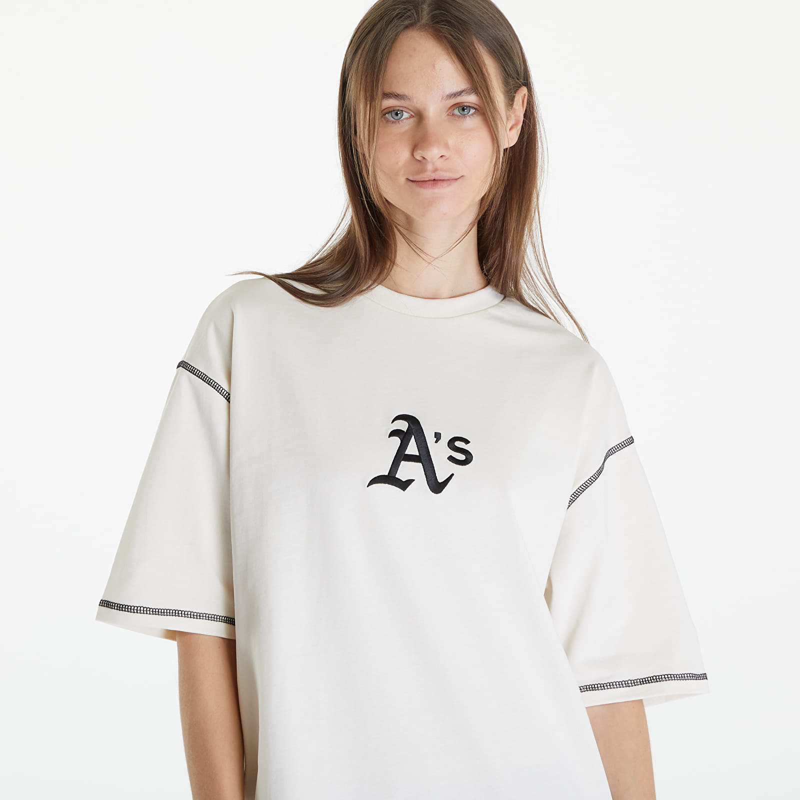Camisetas New Era Oakland Athletics MLB World Series Oversized T-Shirt UNISEX Off White/ Dark Green