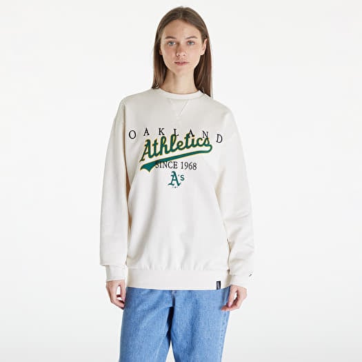 Mikina New Era Oakland Athletics MLB Lifestyle Crew Neck Sweatshirt UNISEX Off White/ Dark Green