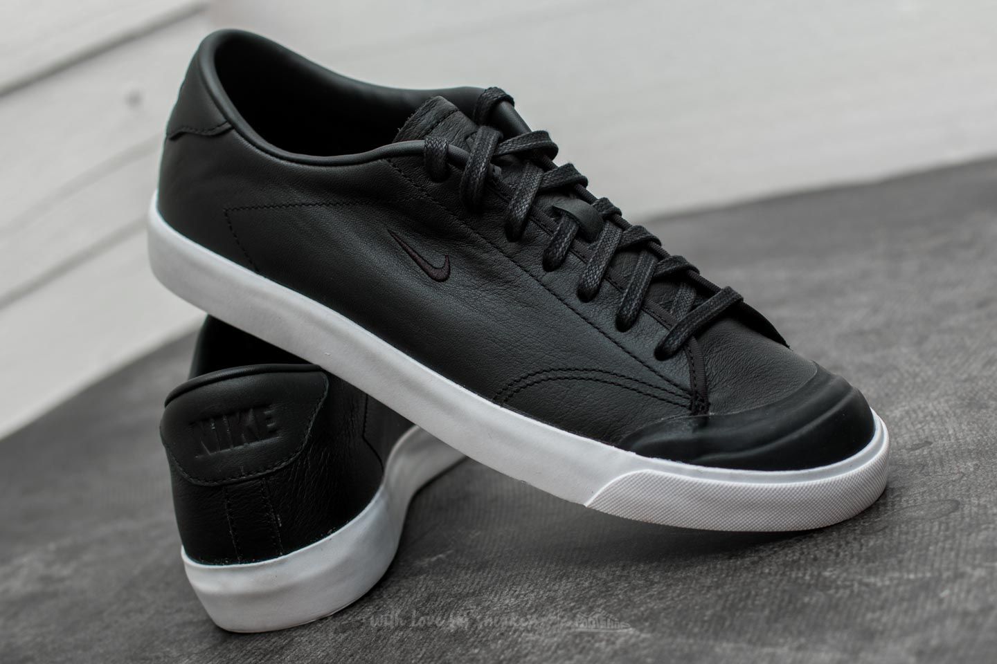 Men s shoes Nike All Court 2 Low Leather Black Black White Footshop