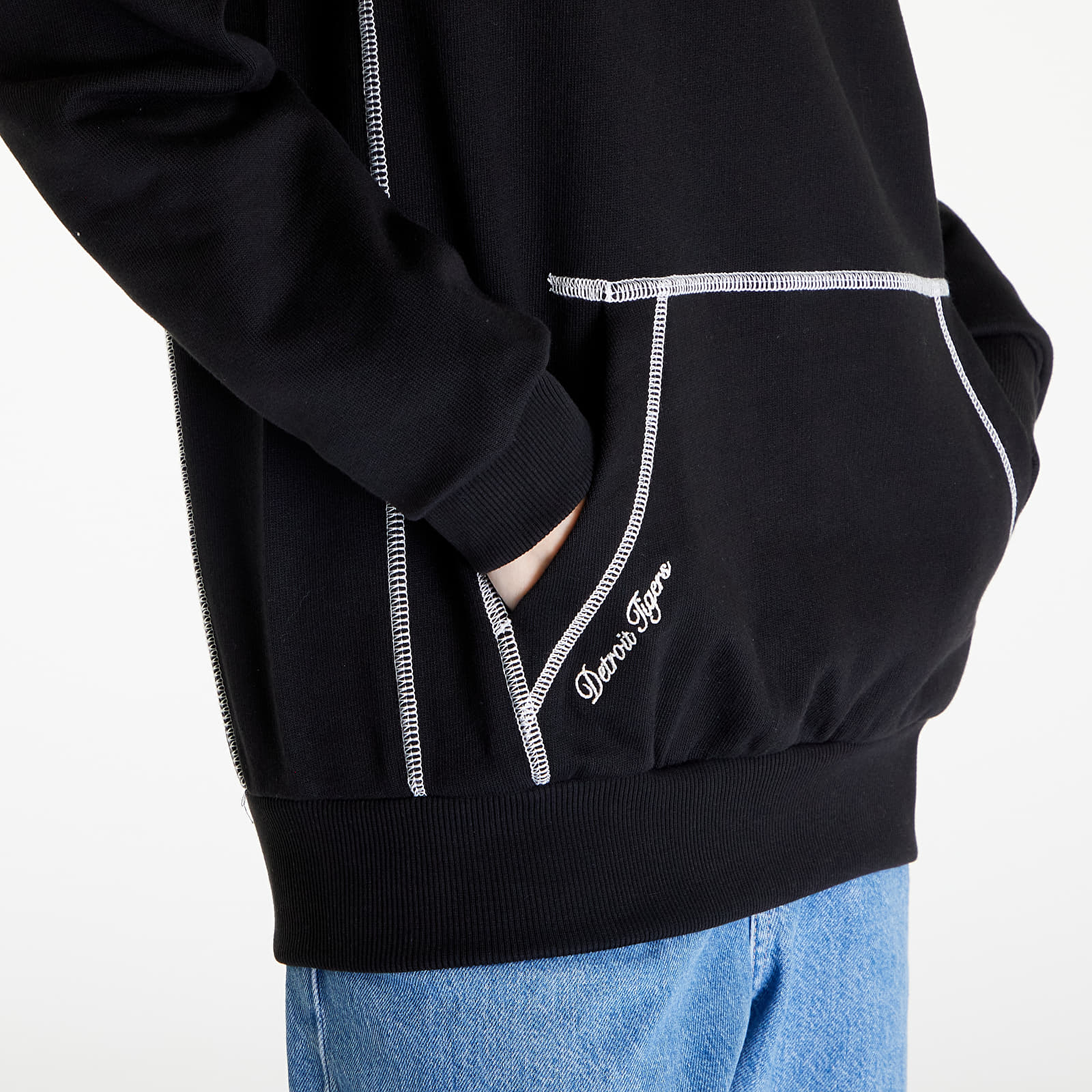 Bluzy New Era Detroit Tigers MLB World Series Oversized Pullover Hoodie UNISEX Black/ Off White