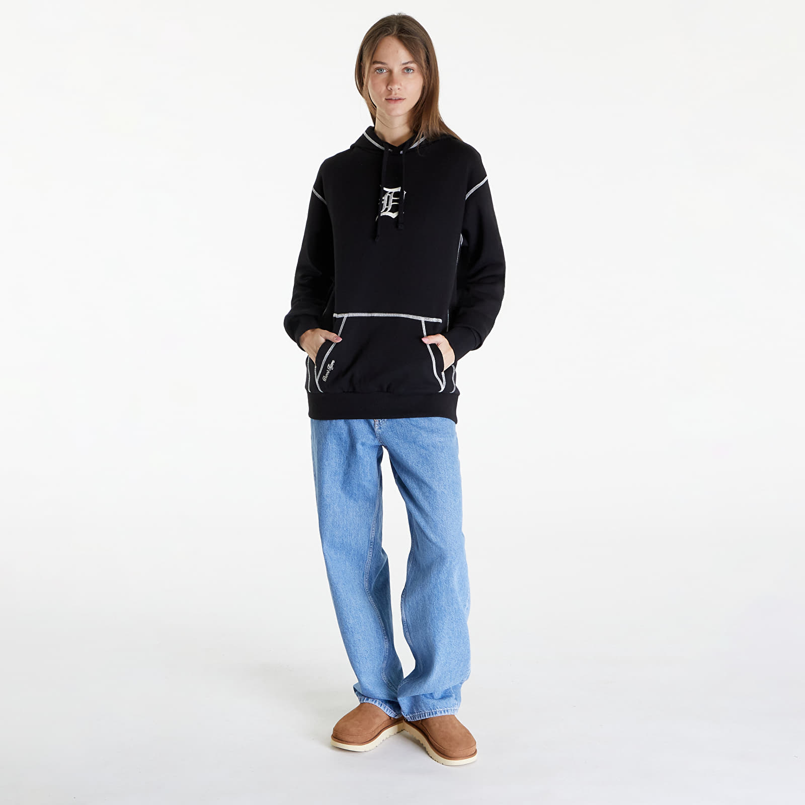 Bluzy New Era Detroit Tigers MLB World Series Oversized Pullover Hoodie UNISEX Black/ Off White