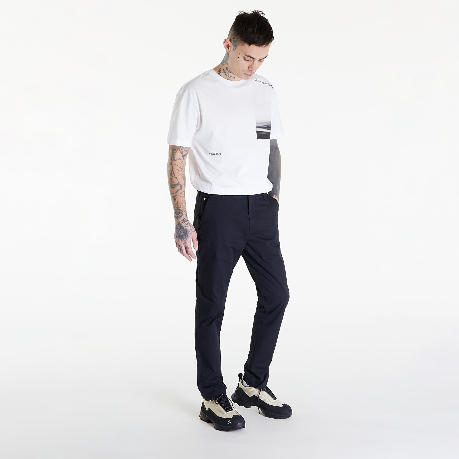 Džíny a kalhoty Calvin Klein Jeans Slim Stretch Chino Black