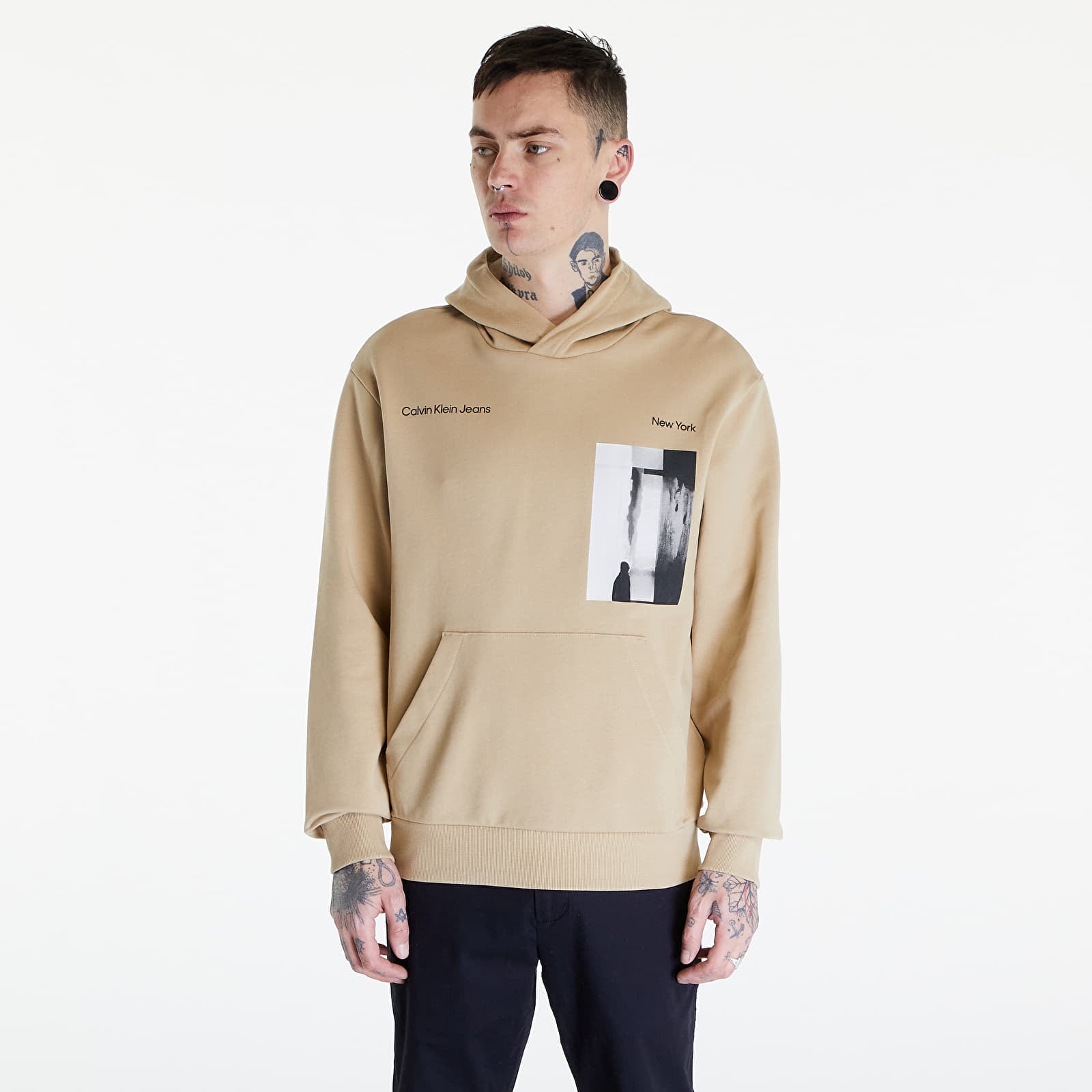 Hoodies and sweatshirts  Calvin Klein Jeans Serenity Multi Graphic Hoodie UNISEX Beige