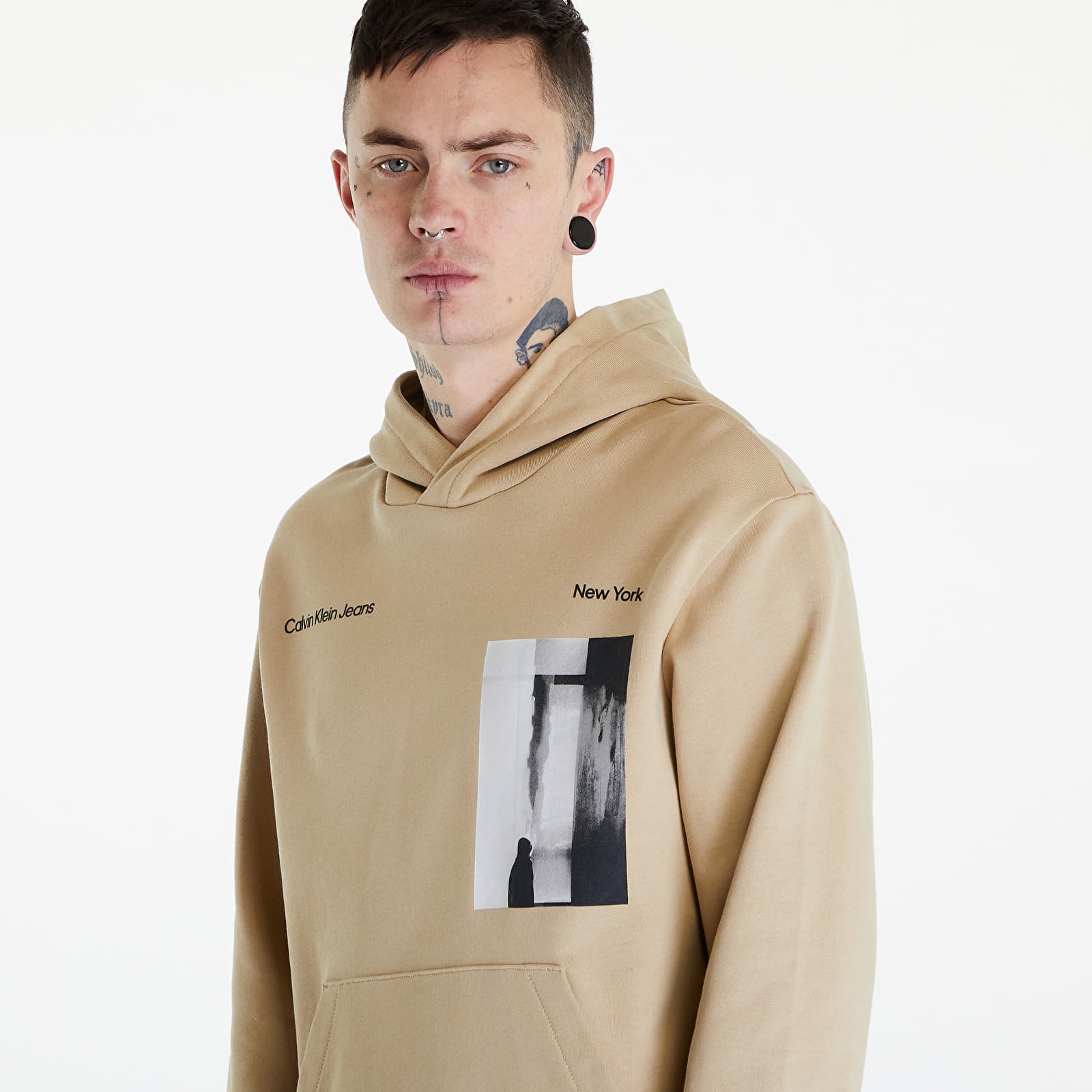 Hoodies and sweatshirts  Calvin Klein Jeans Serenity Multi Graphic Hoodie UNISEX Beige