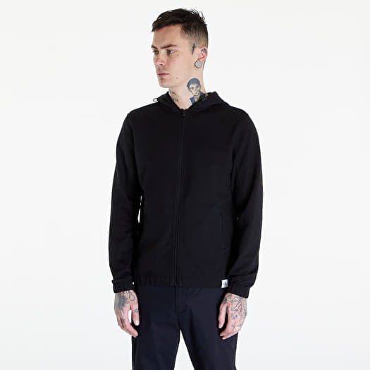 Sweatshirt Calvin Klein Jeans Woven Tab Zip Through Black