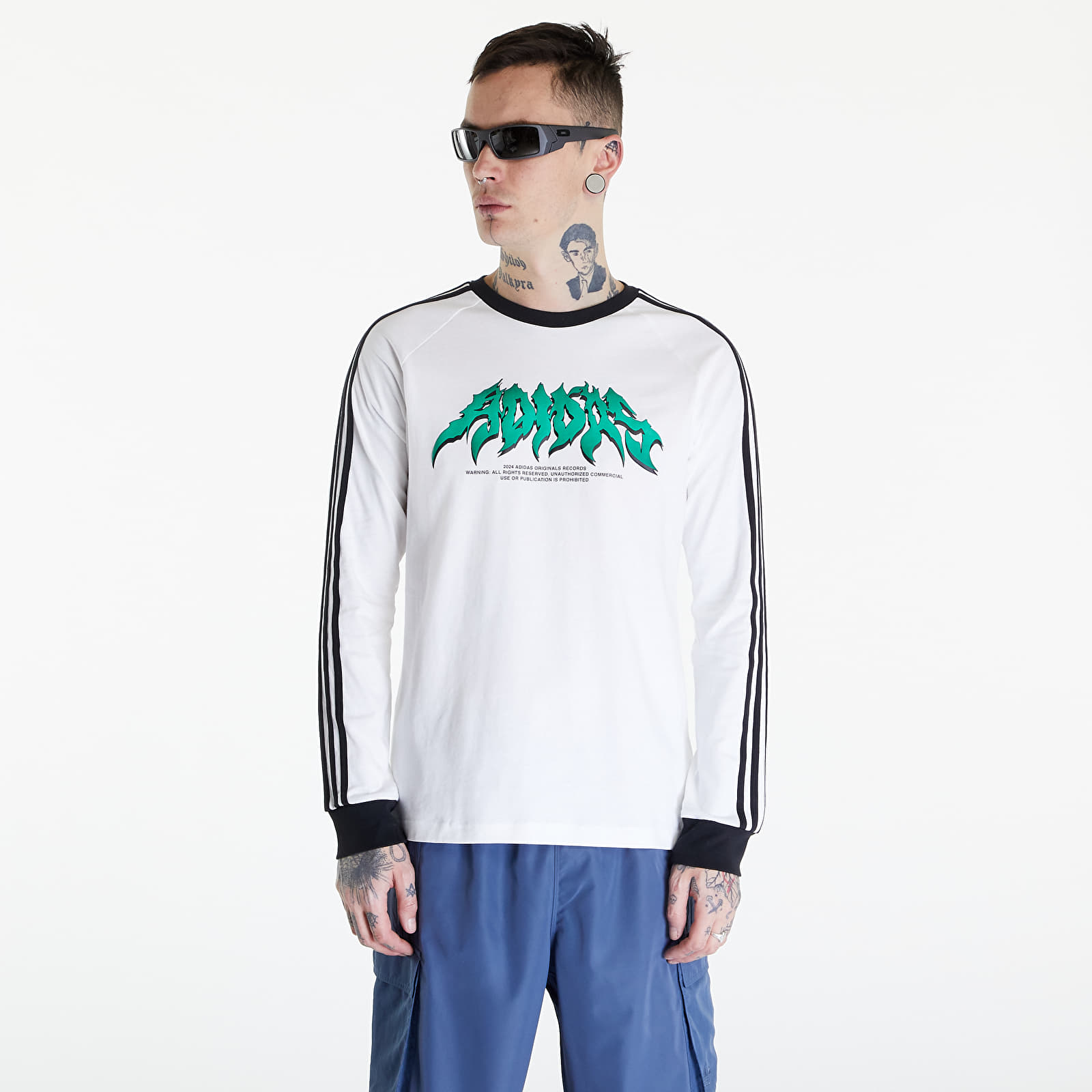 Tričká adidas Flames Long Sleeve Tee White/ Black