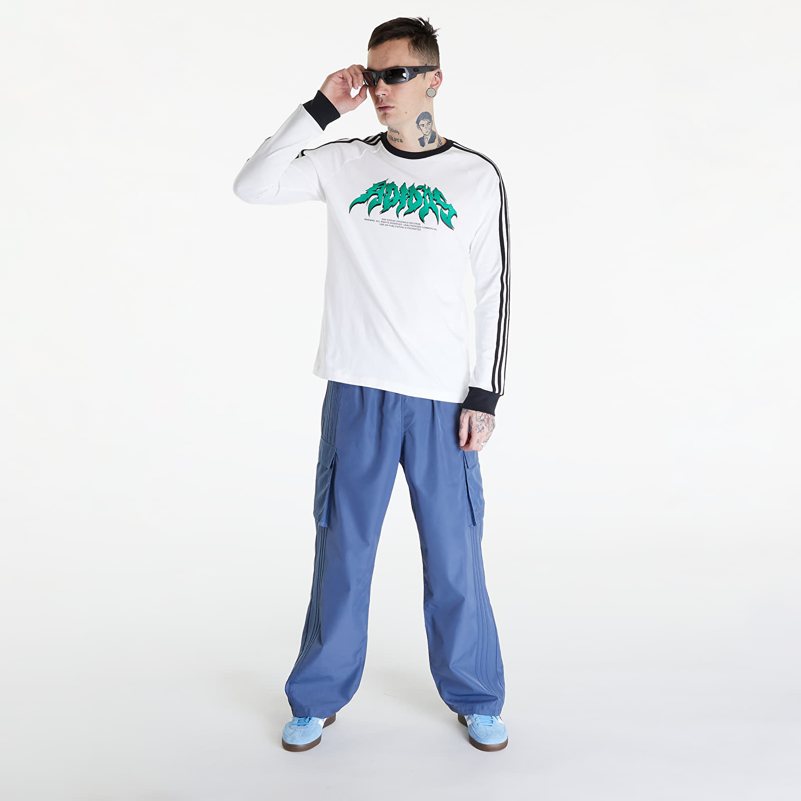 Tričká adidas Flames Long Sleeve Tee White/ Black
