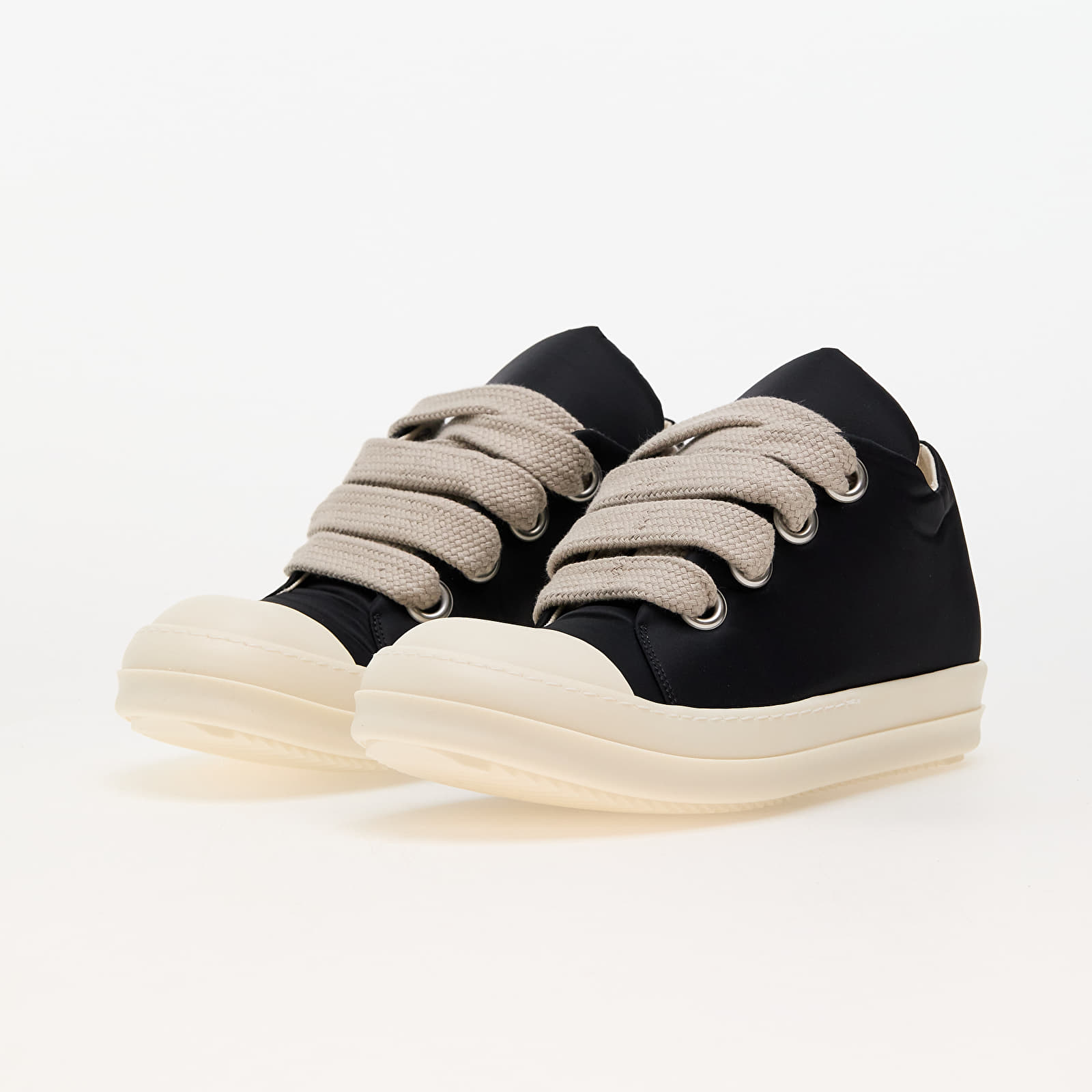 Încălțăminte și sneakerși pentru bărbați Rick Owens DRKSHDW Jumbo Lace Puffer Low Sneaks Black/ Pearl/ Milk/ Milk