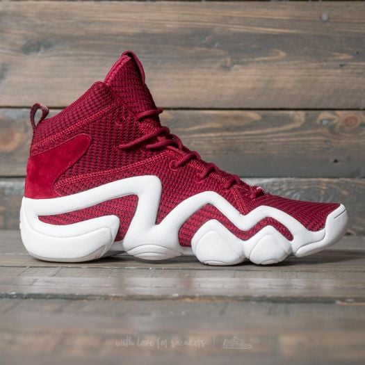 Burgundy and white high top adidas on sale