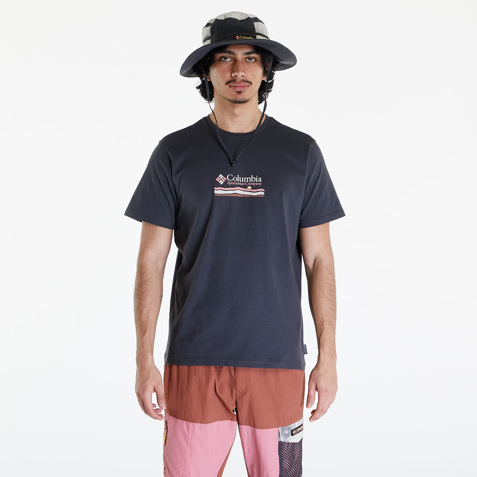 Männer T-Shirts Columbia Explorers Canyon™ Back Short Sleeve Tee Shark/ Heritage