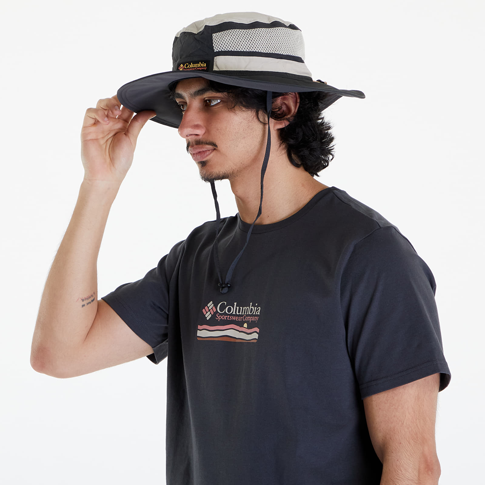 Männer T-Shirts Columbia Explorers Canyon™ Back Short Sleeve Tee Shark/ Heritage