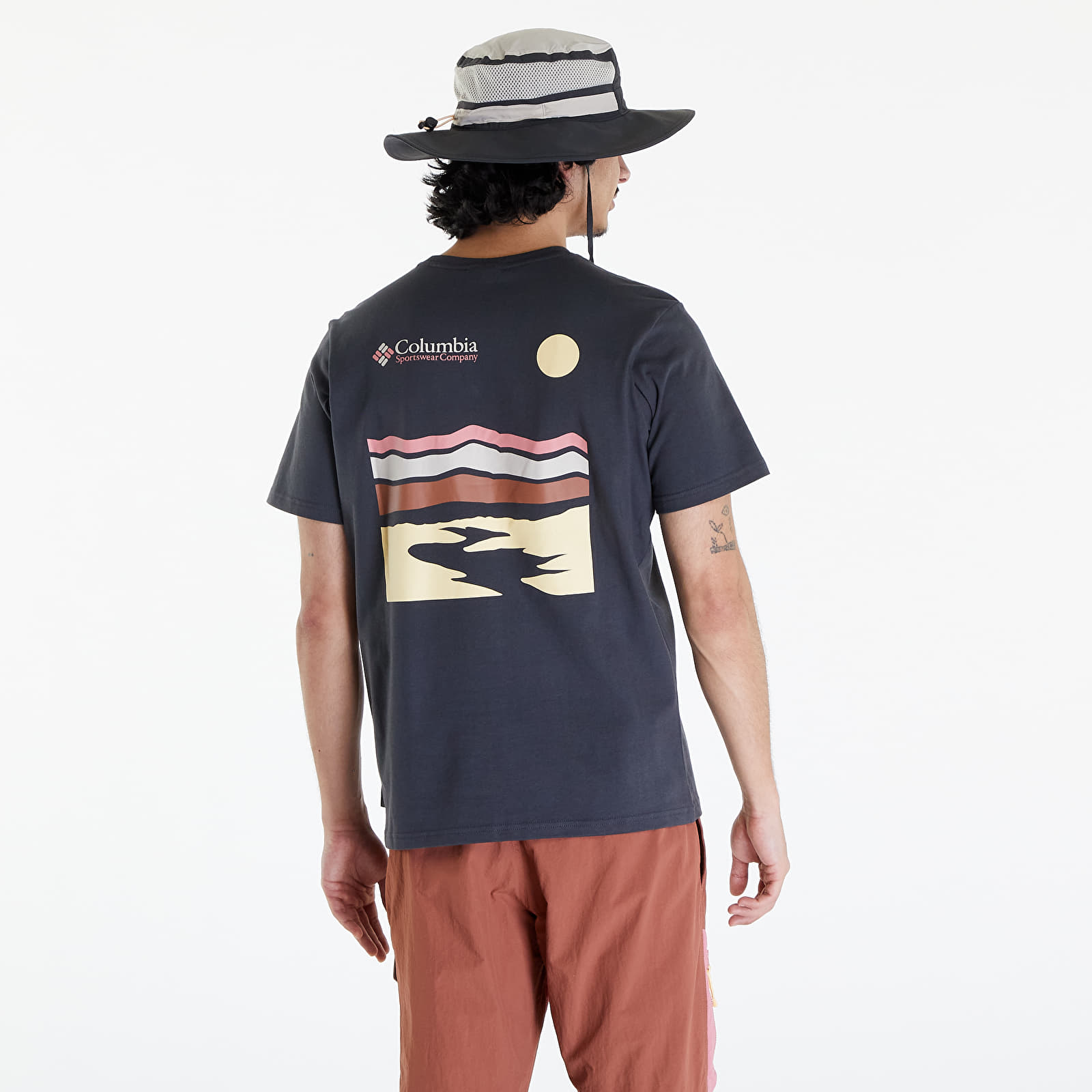 Männer T-Shirts Columbia Explorers Canyon™ Back Short Sleeve Tee Shark/ Heritage