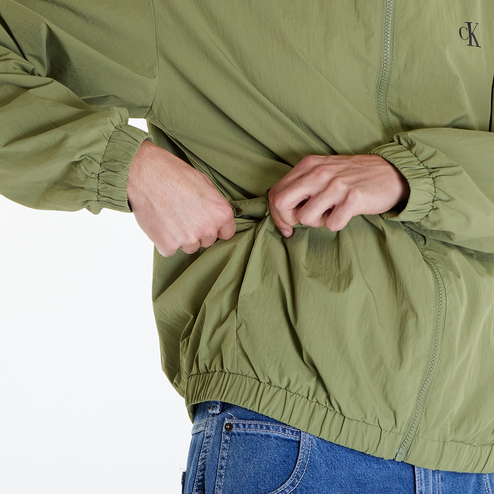 Coach Jackets Calvin Klein Jeans Relaxed Hooded Windbreaker Dark Juniper