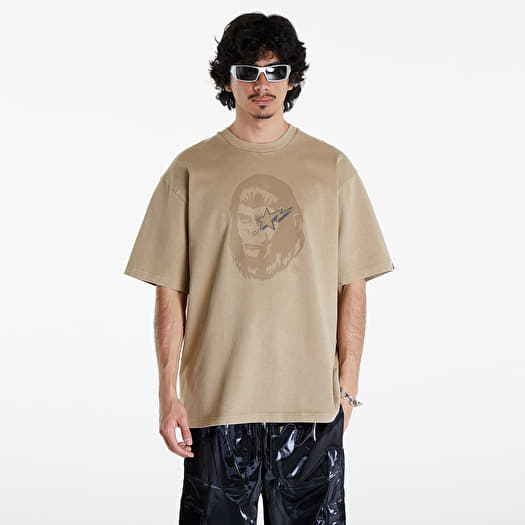 A BATHING APE World Gone Mad Garment Dyed Tee Beige | Footshop