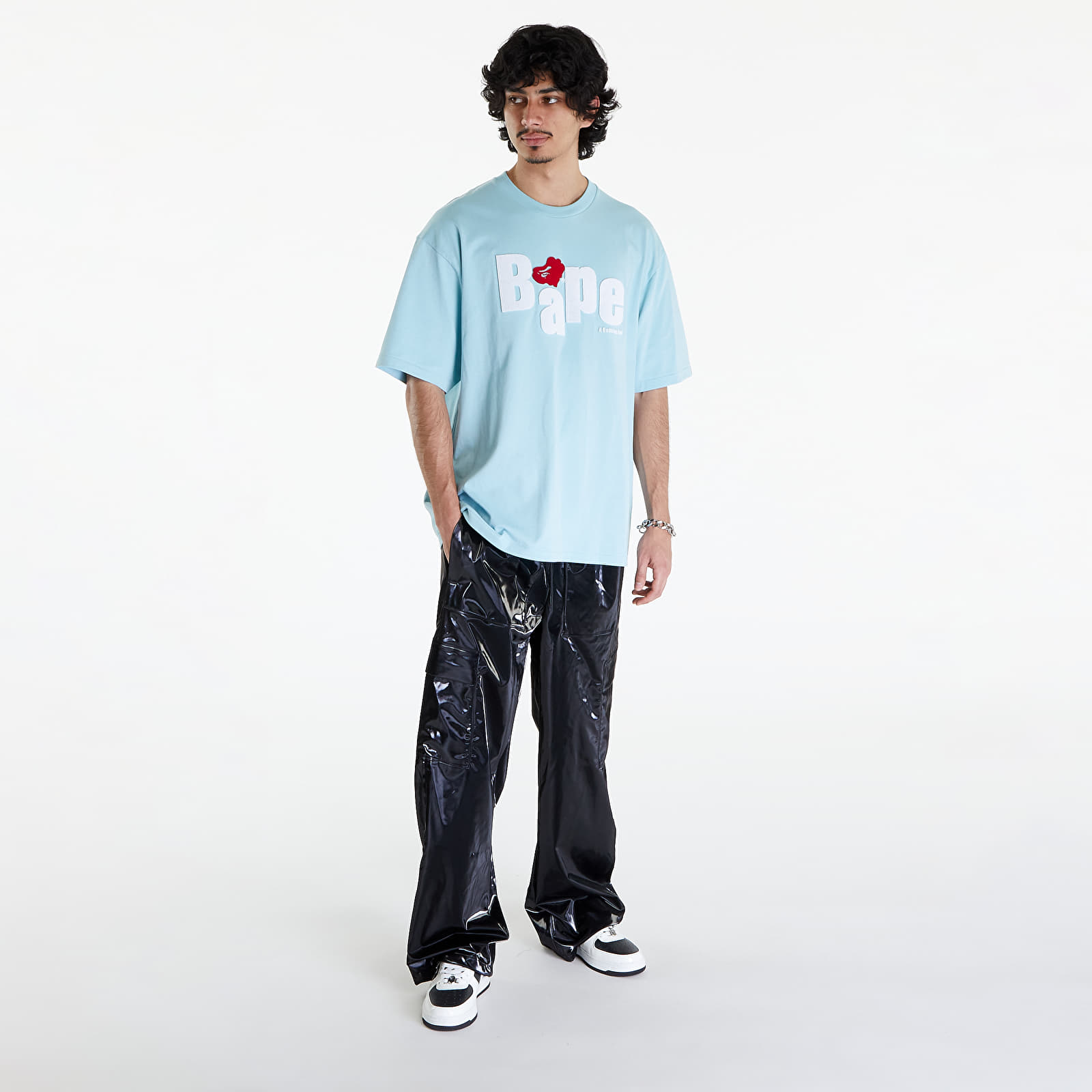 Koszulki A BATHING APE Heart Ape Head Relaxed Fit Tee Sax