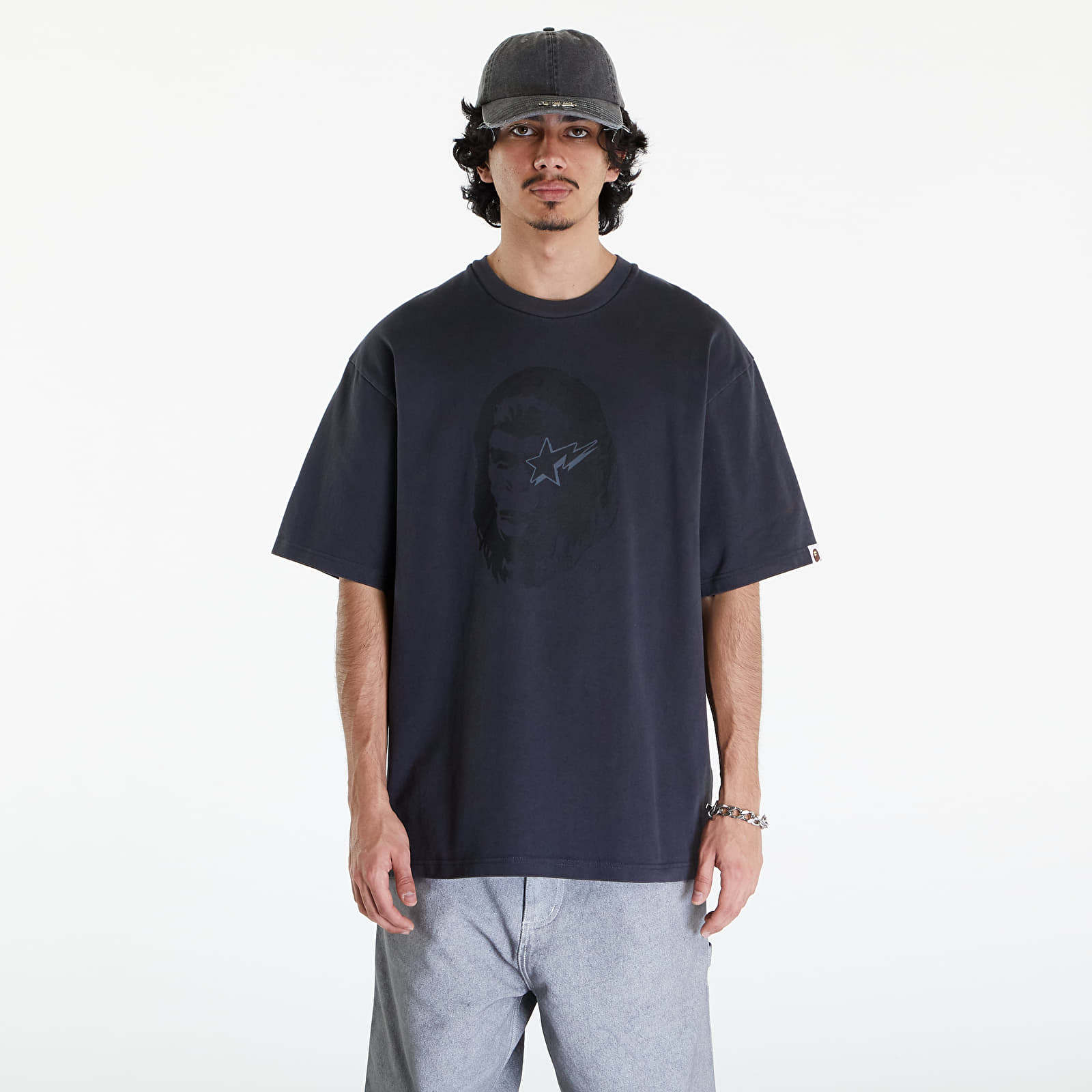 Koszulki A BATHING APE World Gone Mad Garment Dyed Tee Black