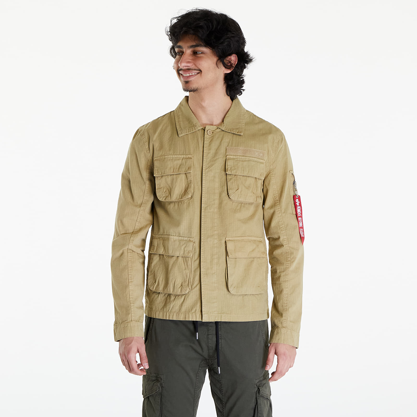 Jacken Alpha Industries Ripstop Cargo Overshirt Light Olive