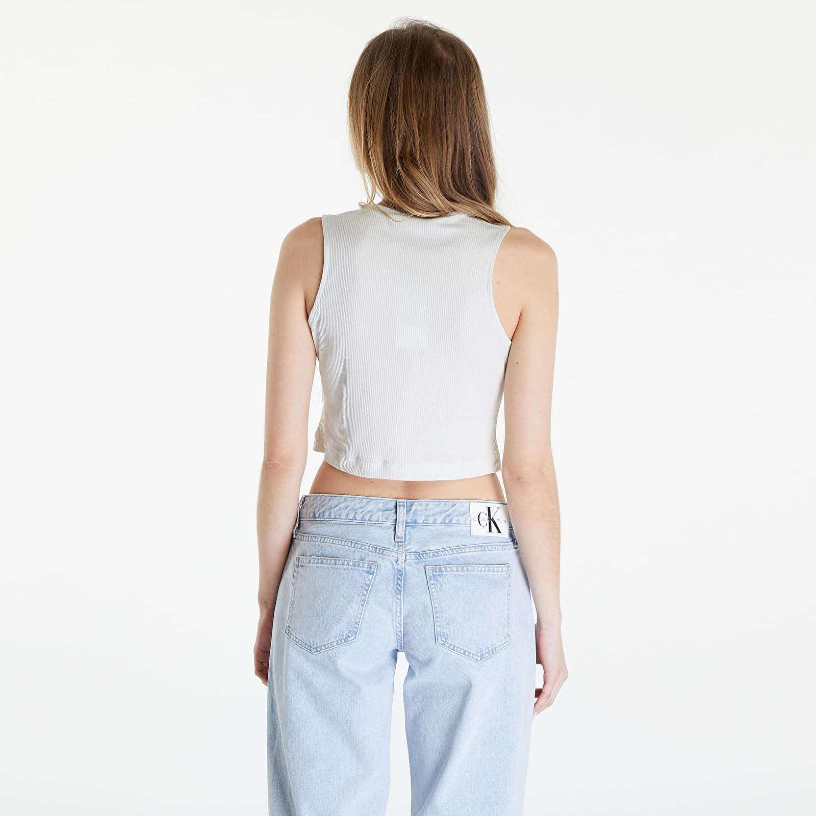 Koszulki na ramiączkach Calvin Klein Jeans Seaming Rib Tank Top Icicle